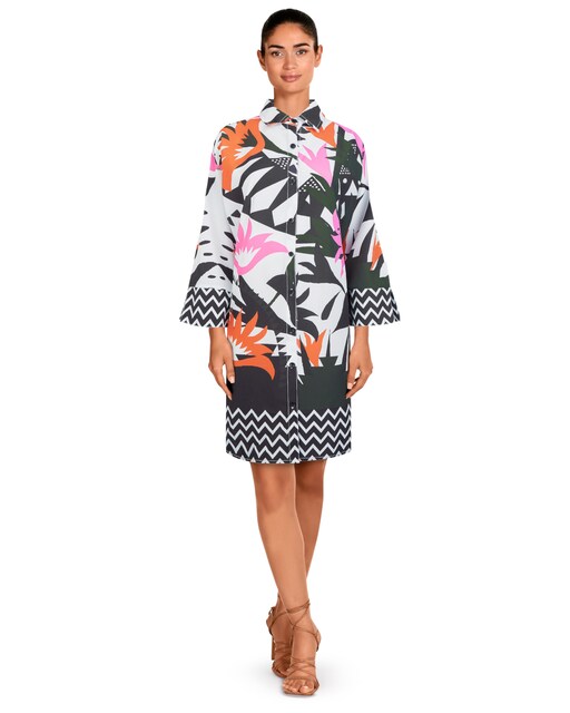 Imagen 0 de Vestido de playa camisero con estampado