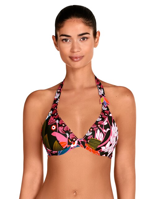 Imagen 0 de Top de bikini de capacidad con estampado de flores