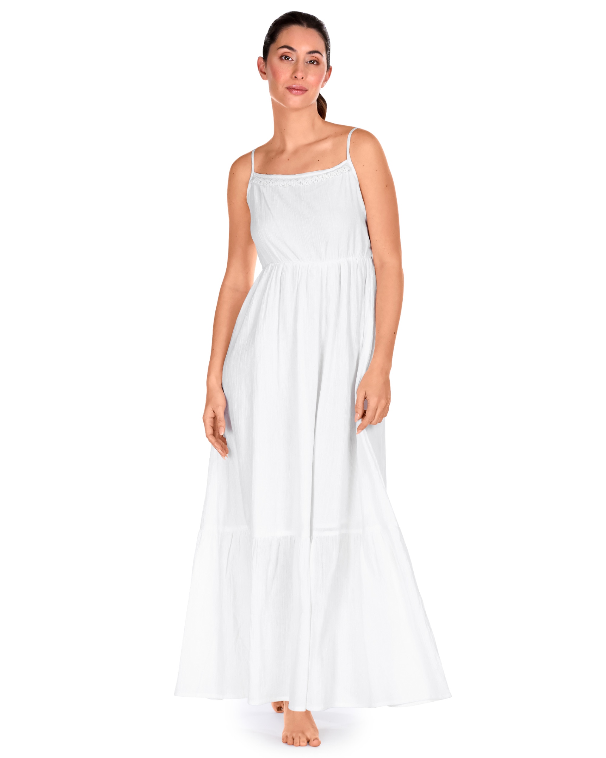 Imagen 1 de Vestido de playa largo de tirantes - Lola Dolores Cortés - Blanco Blanco