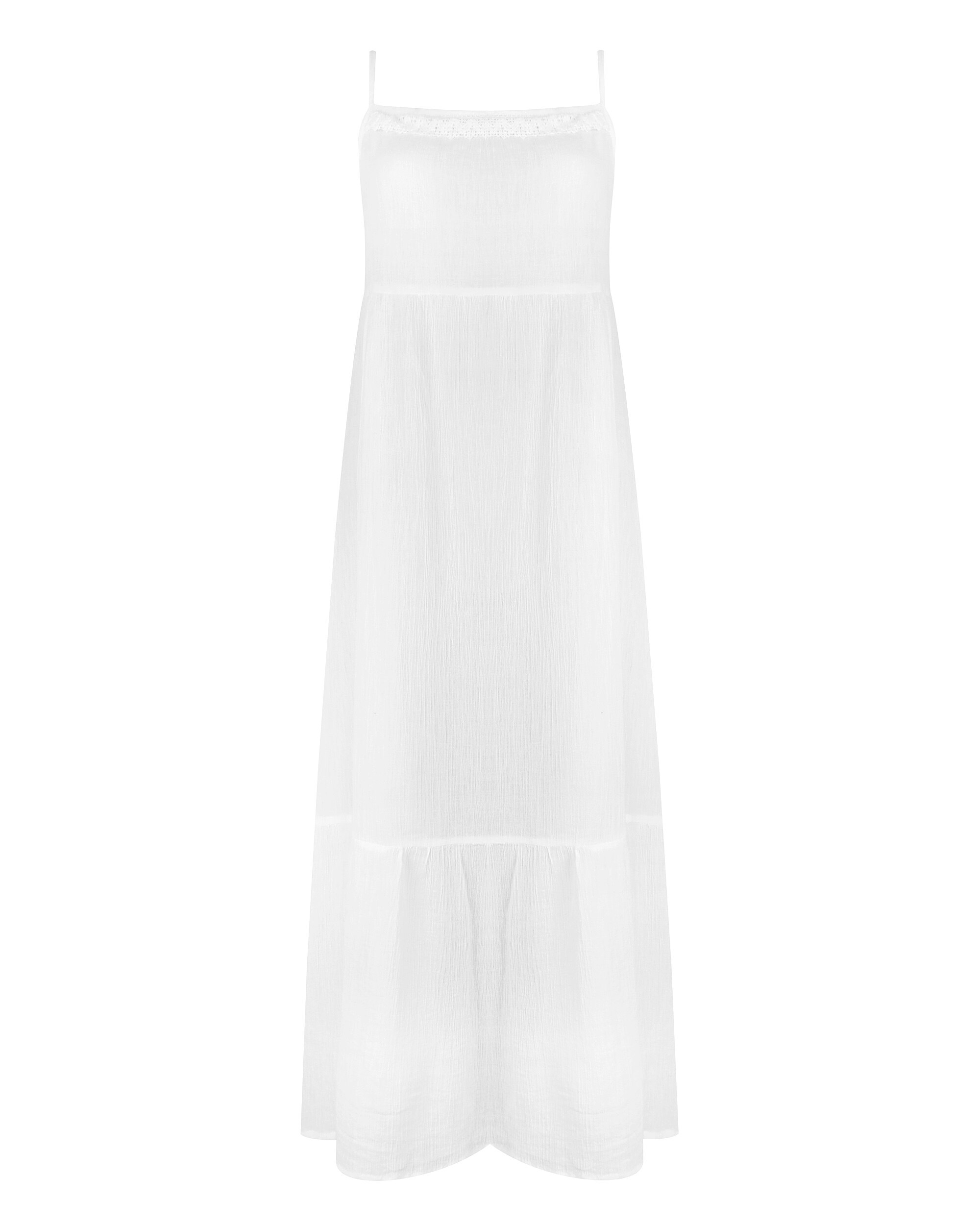 Imagen 3 de Vestido de playa largo de tirantes - Lola Dolores Cortés - Blanco Blanco