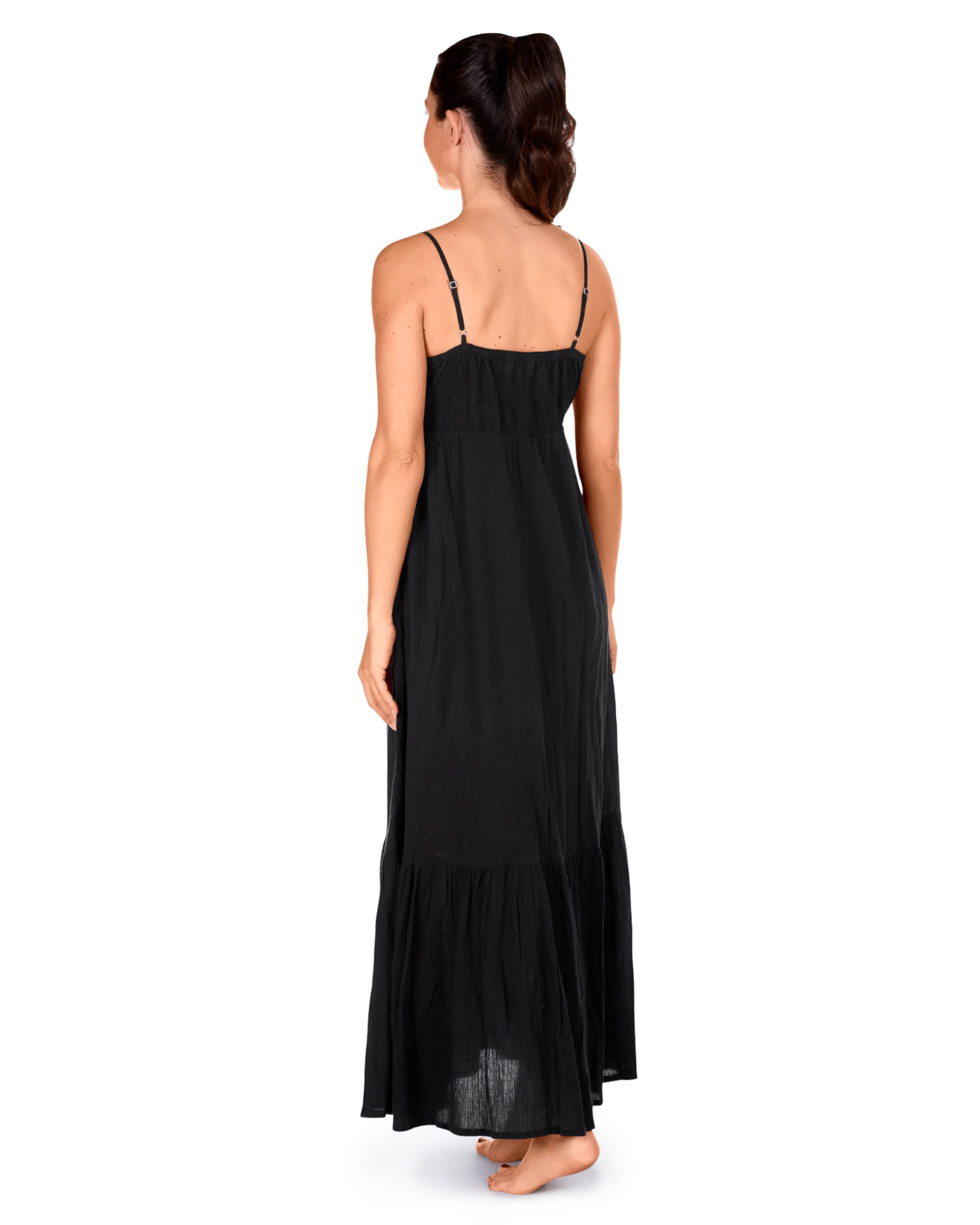 Vestido playa largo de tirantes - Lola Dolores Cortés - Negro Negro-2
