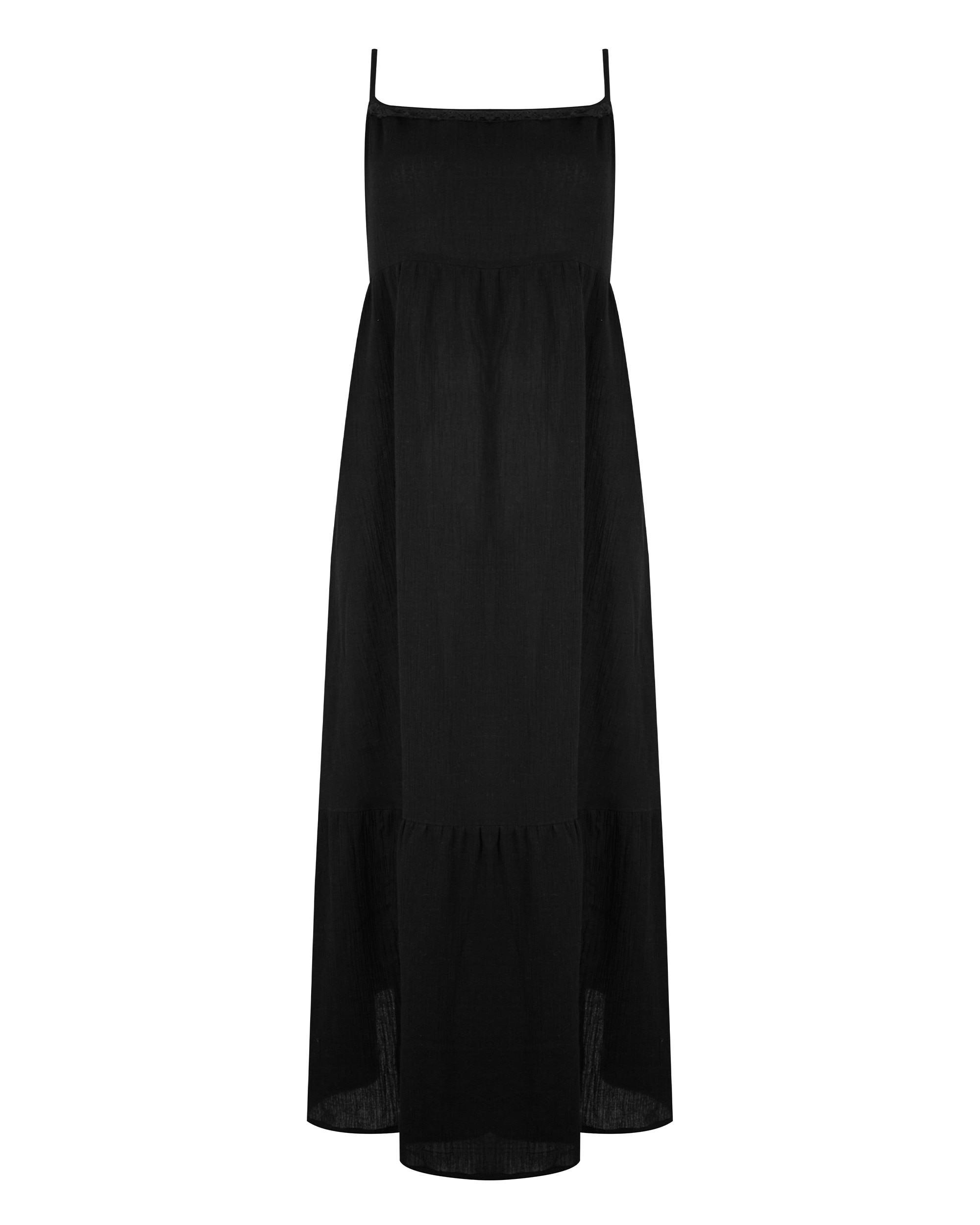 Vestido playa largo de tirantes - Lola Dolores Cortés - Negro Negro-3