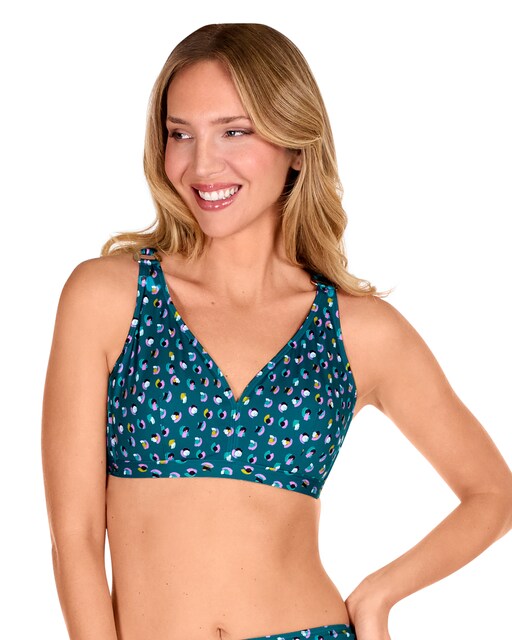 Imagen 0 de Top de bikini post-cirugía con tirantes regulables y estampado de lunares