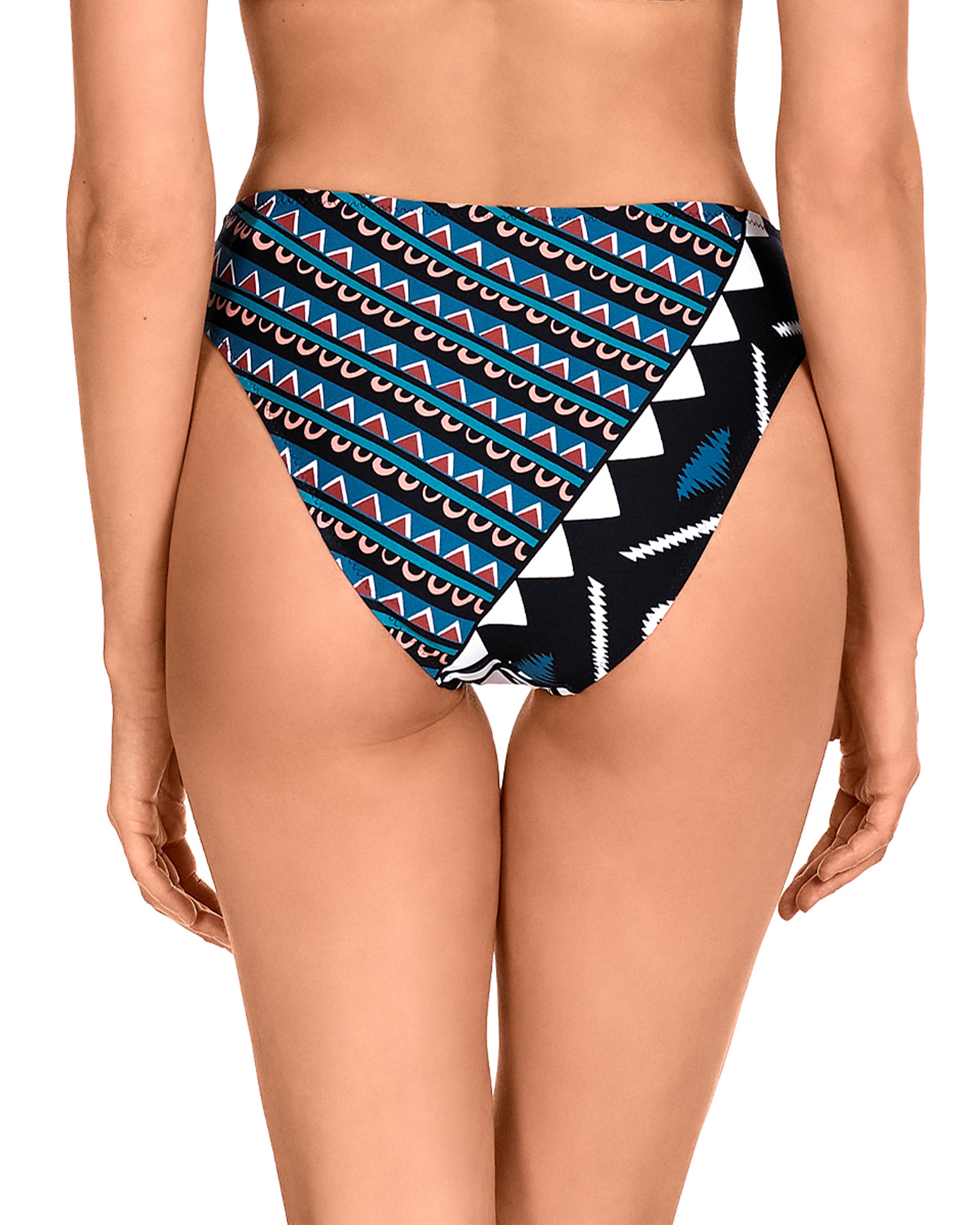 Braga de bikini de la colección pasarela de altura media con estampado geométrico con colores vibrantes - Dolores Cortés - Multicolor Multicolor-2