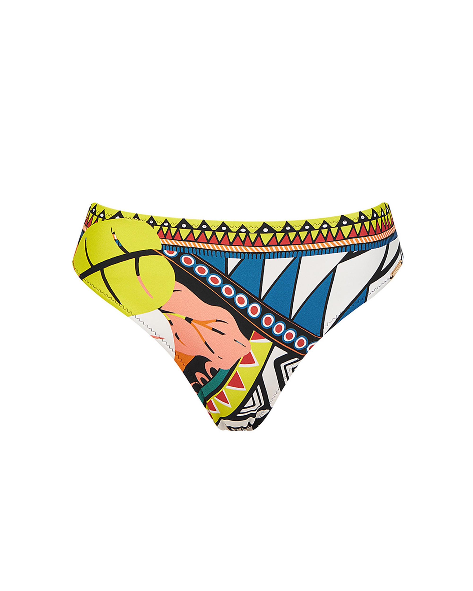 Braga de bikini de la colección pasarela de altura media con estampado geométrico con colores vibrantes - Dolores Cortés - Multicolor Multicolor-3