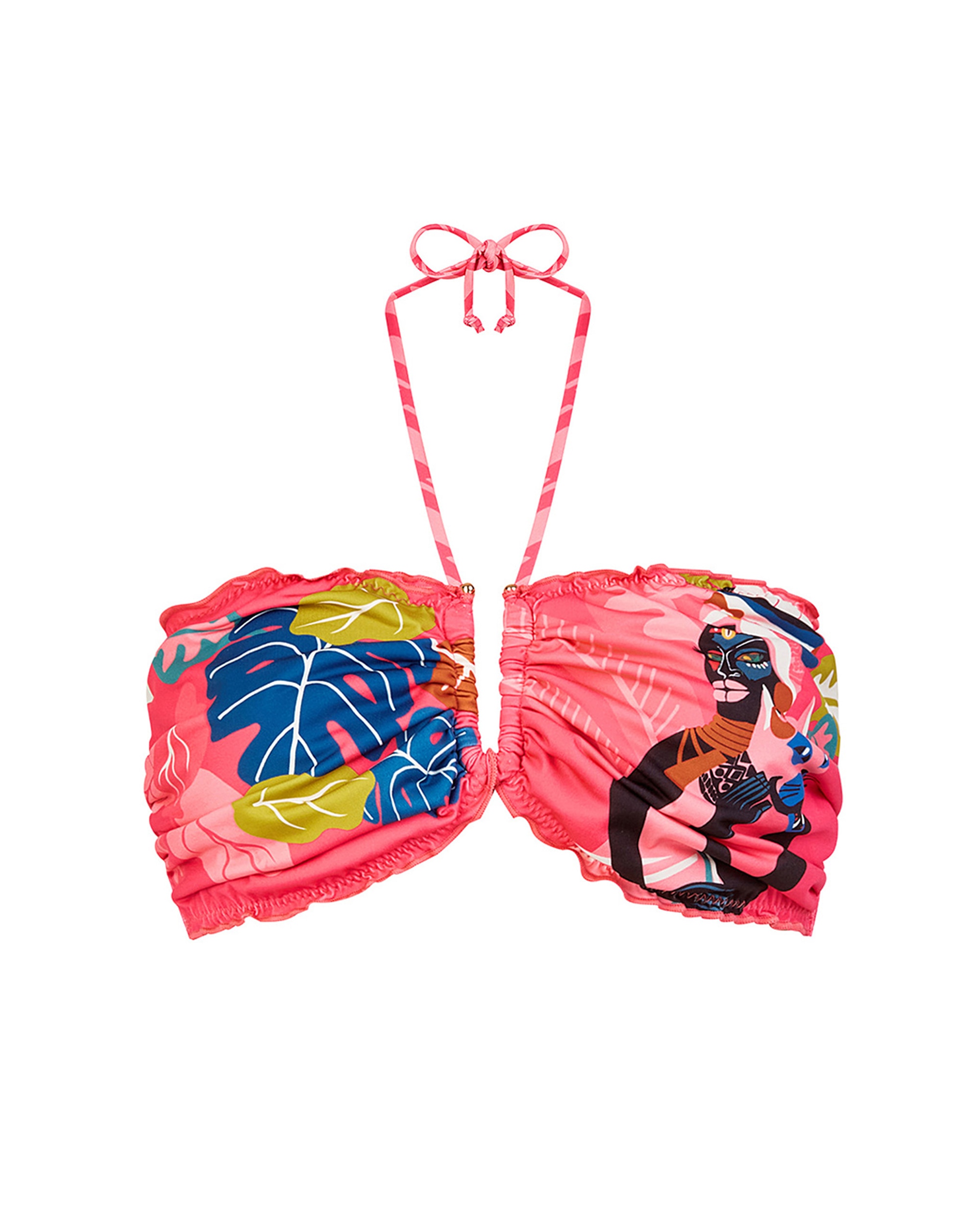 Top de bikini de la colección pasarela de capacidad con estampado congo - Dolores Cortés - Multicolor Multicolor-3