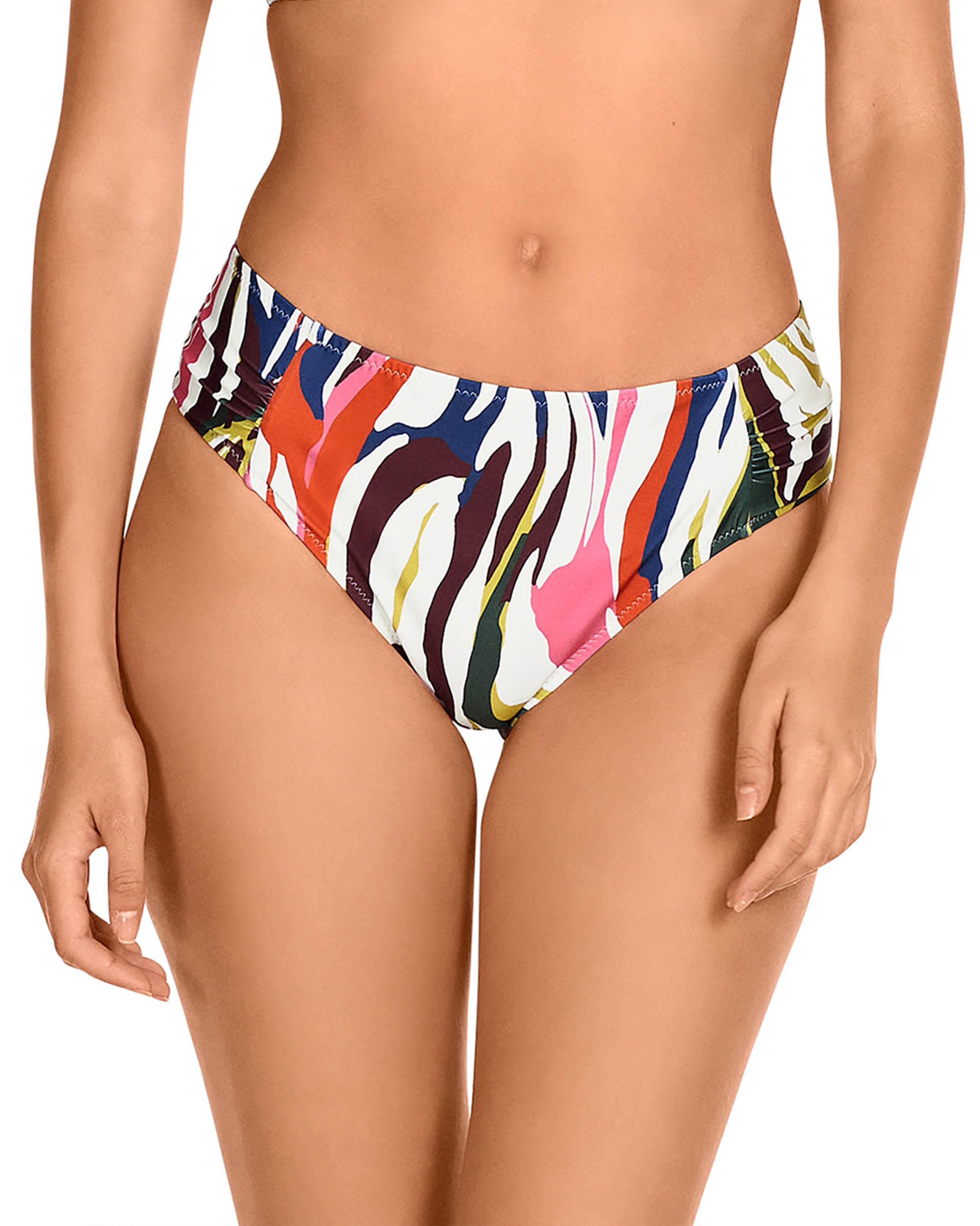 DOLORES CORTÉS - Braga de bikini fruncida a los lados, de altura media y estampado ánimal print.