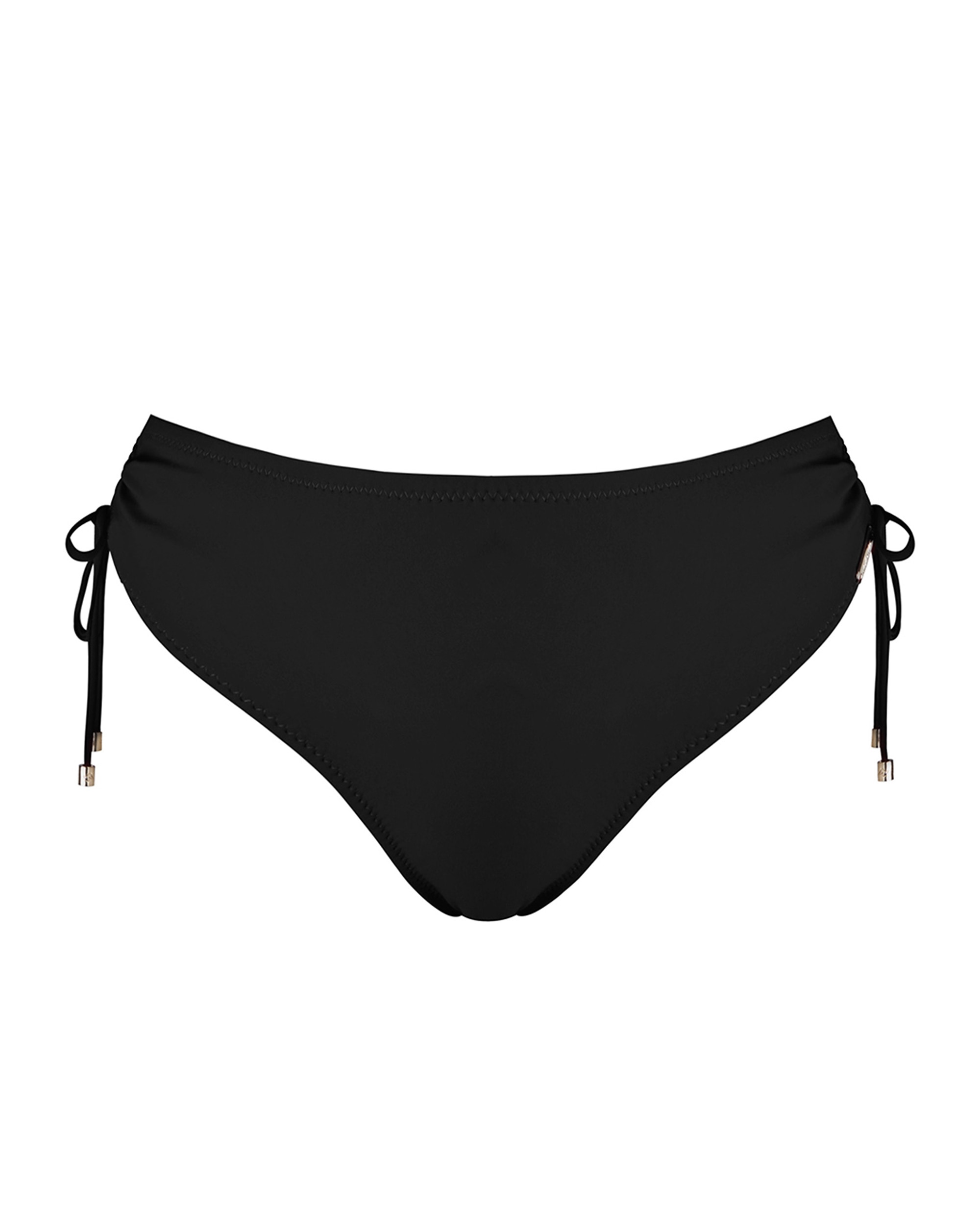 Braga de bikini de altura media con lazos ajustables de color - Dolores Cortés - Negro Negro-3