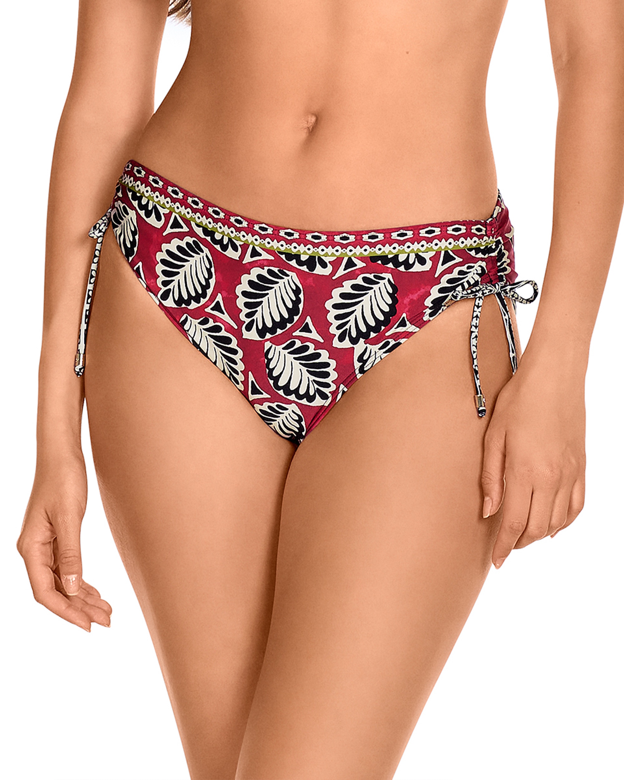 Dolores Cortés - Braga de bikini de altura media con lazo ajustable y estampado combinado.