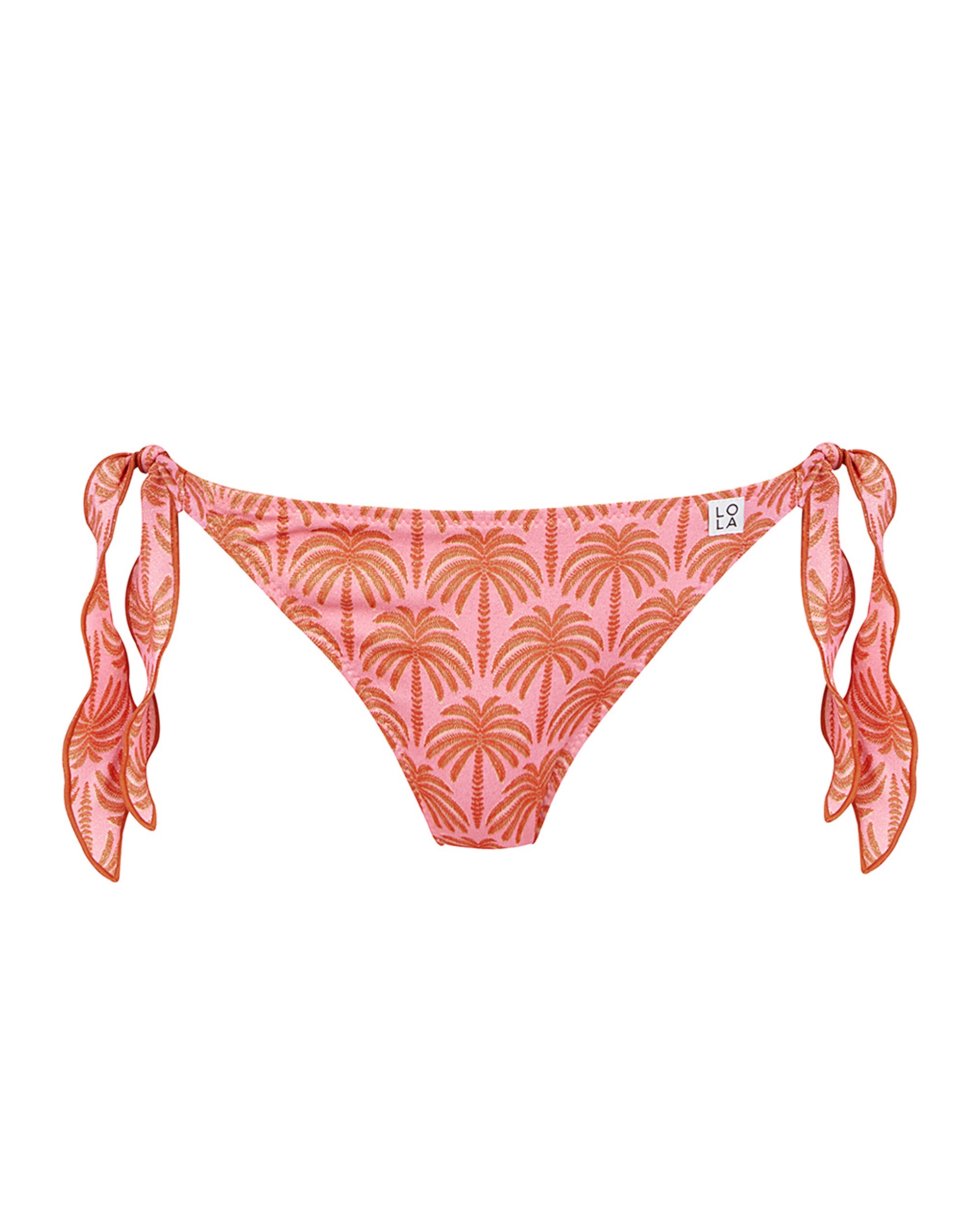 Braga de bikini atada a los lados y estampado palmeras con lurex - Lola Dolores Cortés - Rosa Rosa-3