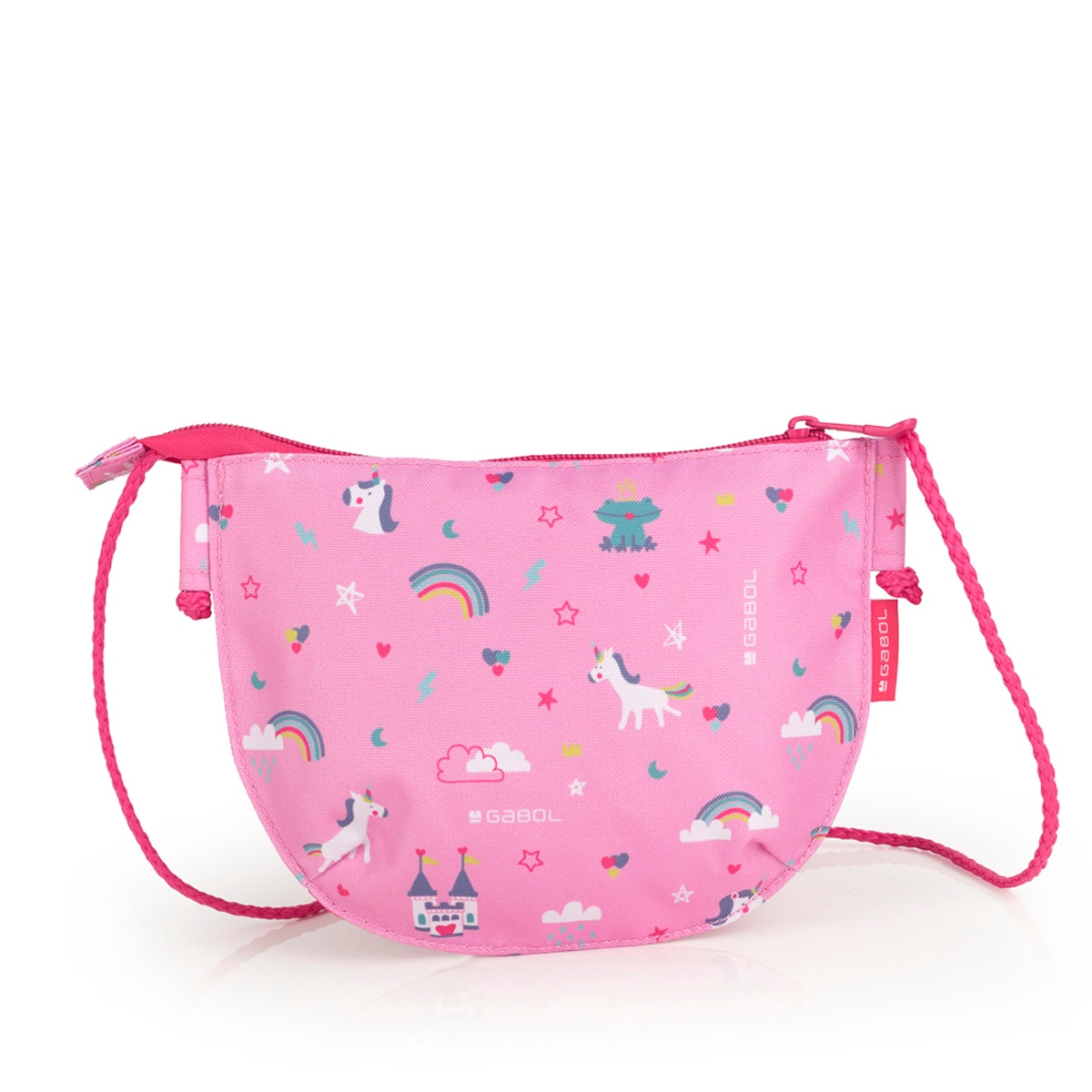 Bolso infantil Gabol RAINBOW con unicornio y resistente al agua Rosa-3