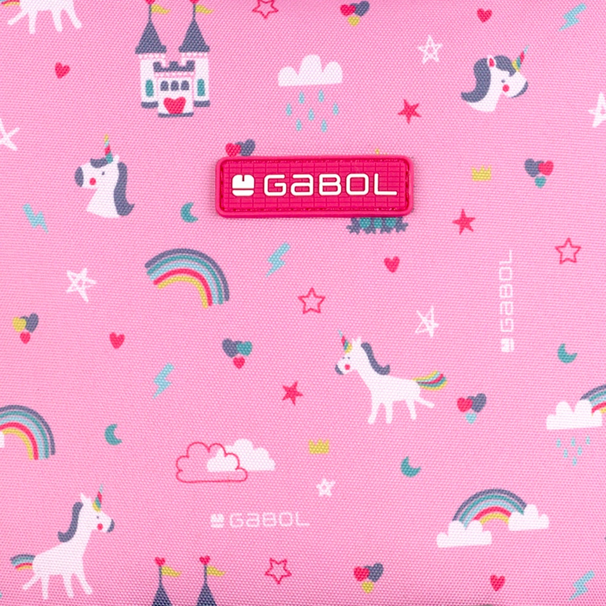 Bolso infantil Gabol RAINBOW con unicornio y resistente al agua Rosa-5