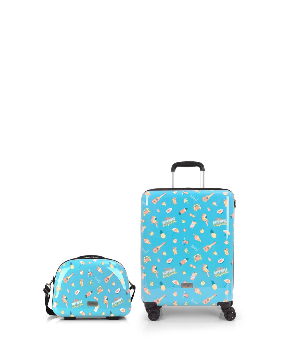 Juego de maletas infantiles cabina y neceser Happy rígidos con