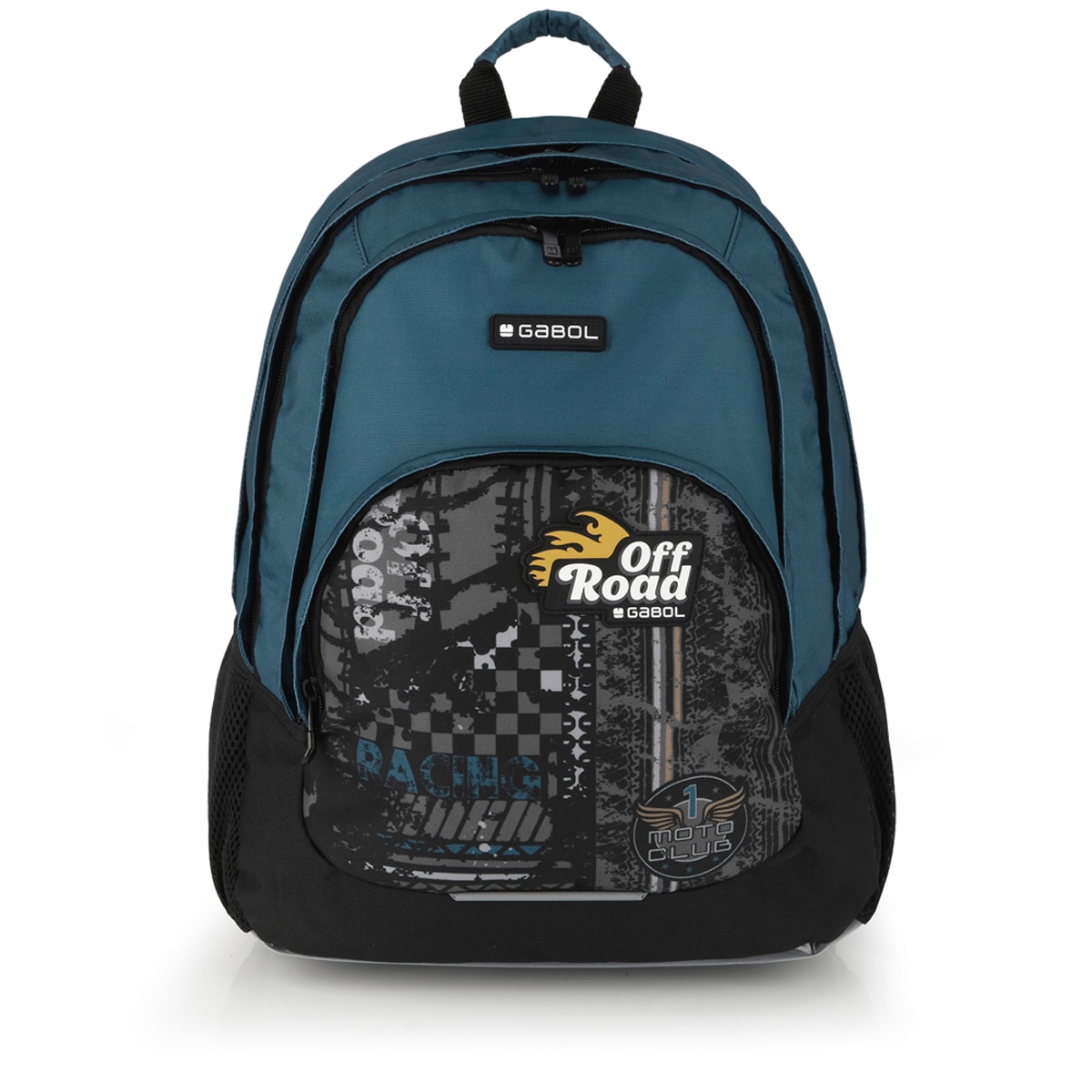 Mochila Gabol ROAD azul y negra e impermeable.