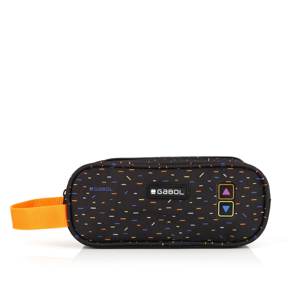 Estuche triple Gabol VIRTUAL negro y resistente al agua.