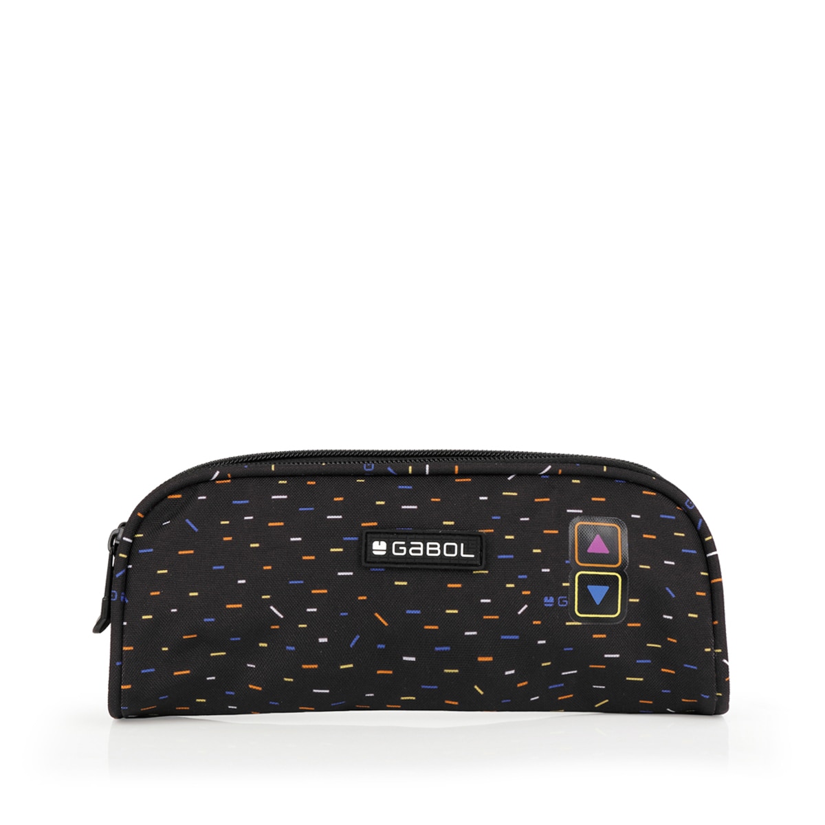 Estuche doble Gabol VIRTUAL negro y resistente al agua.