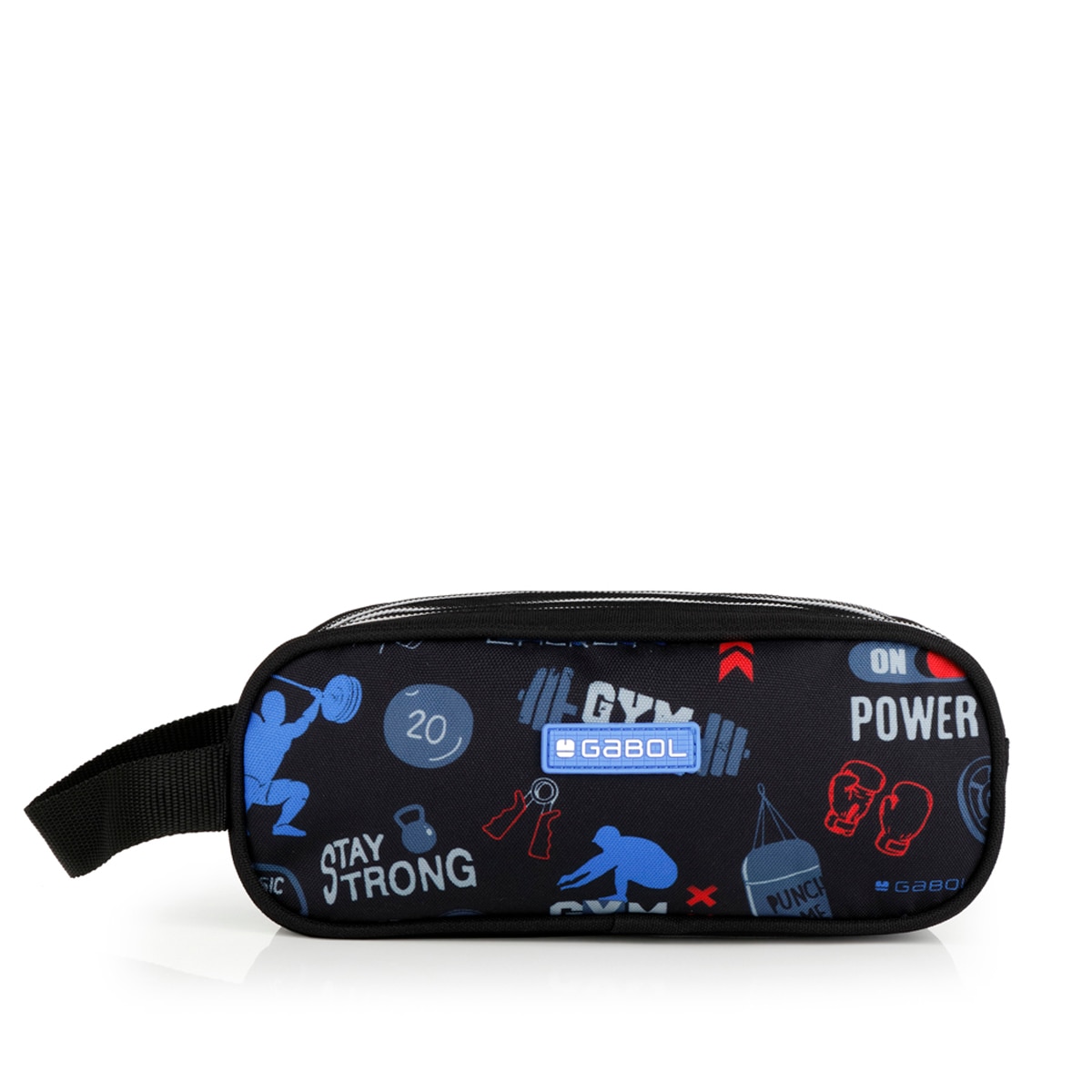 Estuche triple Gabol TRAINING negro y resistente al agua.