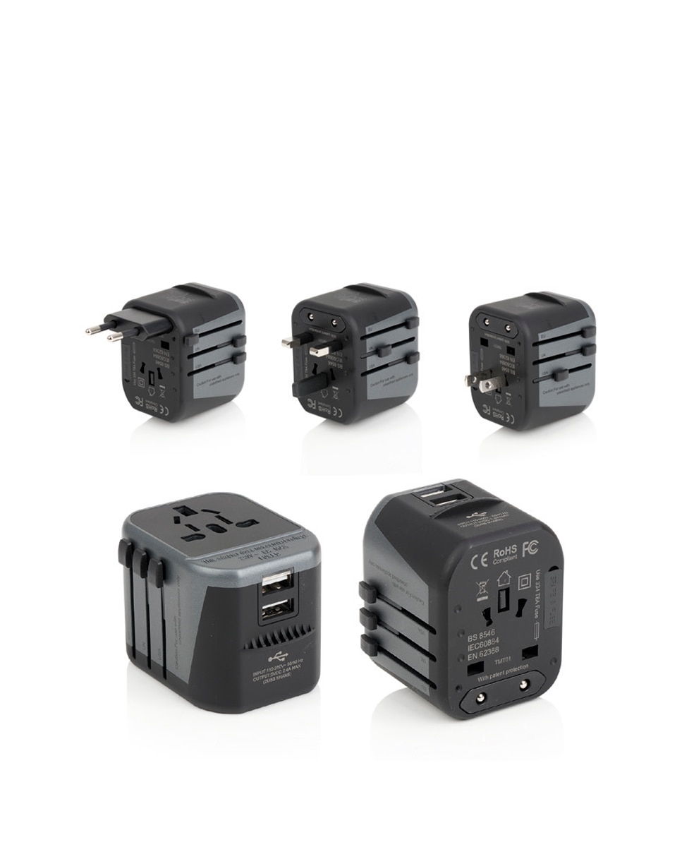 Adaptador universal de viaje con cargador usb