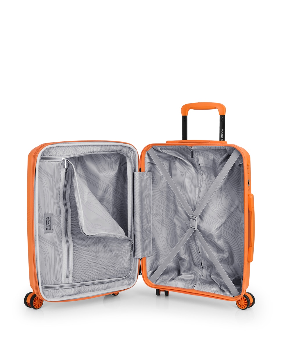 Maleta cabina expandible steady, con capacidad de 38 l Naranja