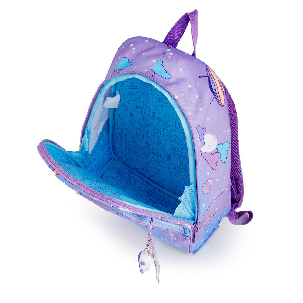 Mochila pequeña infantil Gabol Cosmos de poliéster resistente al agua Lila-4