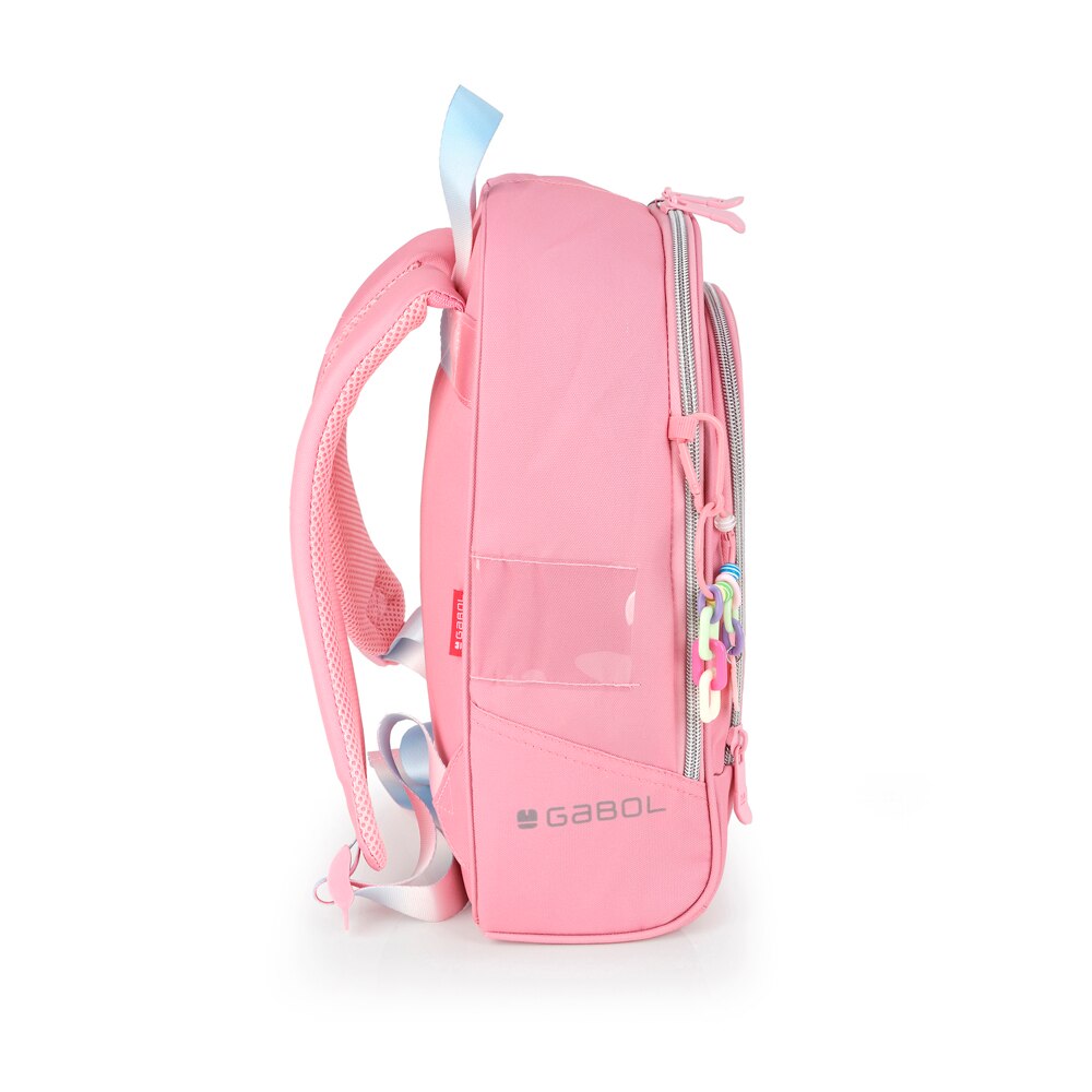 Mochila pequeña Gabol Glam de poliéster y purpurina Rosa-2