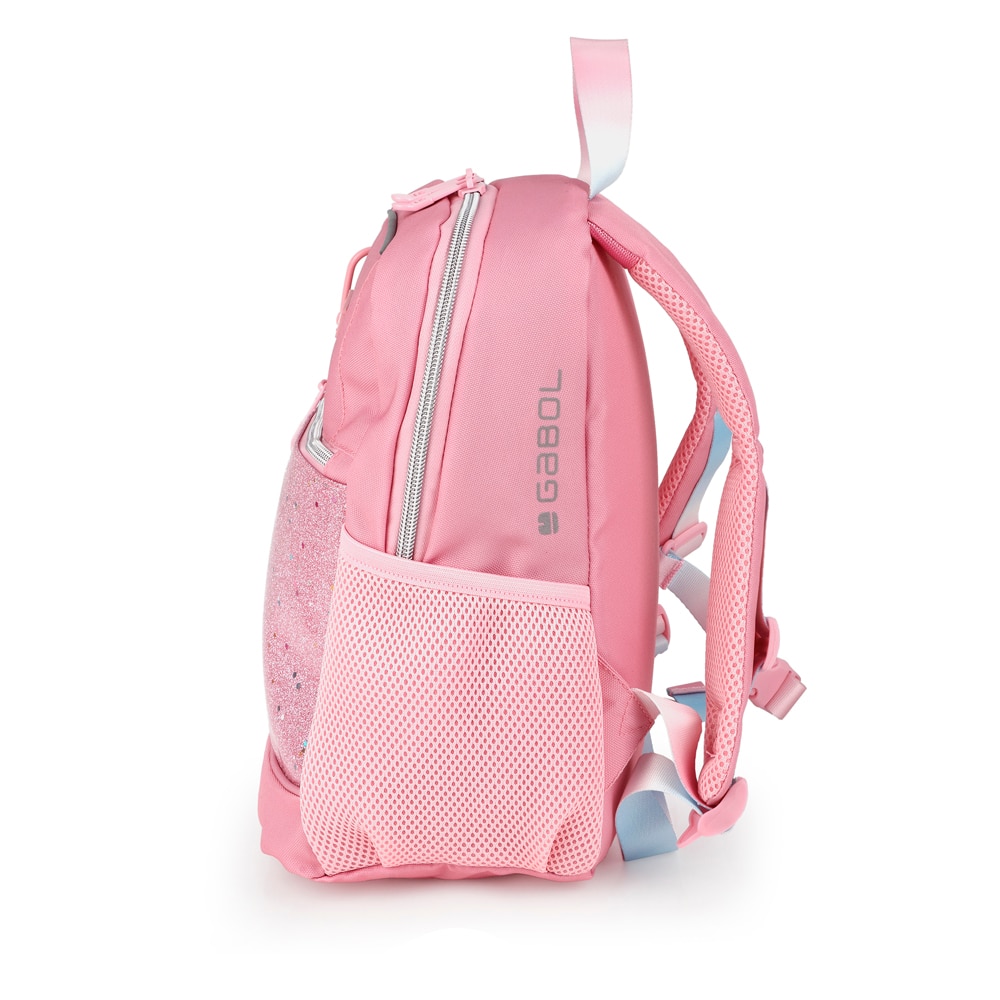 Mochila mini  Gabol Glam de poliéster y purpurina Rosa-2