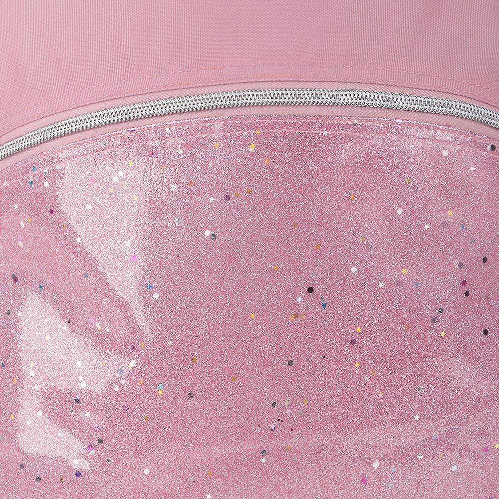 Mochila mini  Gabol Glam de poliéster y purpurina Rosa-6