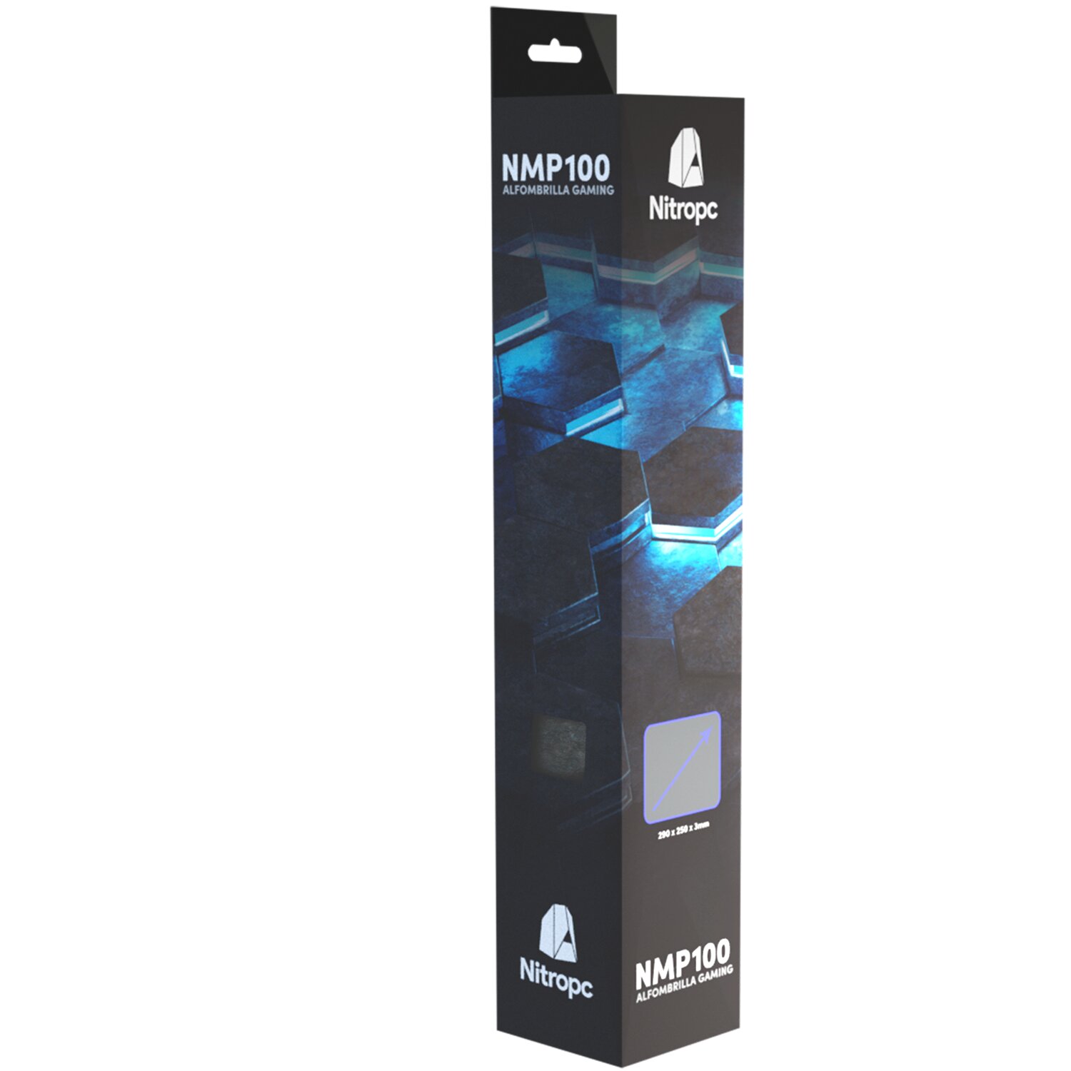 Alfombrilla gaming Nitropc NMP100 de tamaño mediano - 29 x 25 cm Negro ...