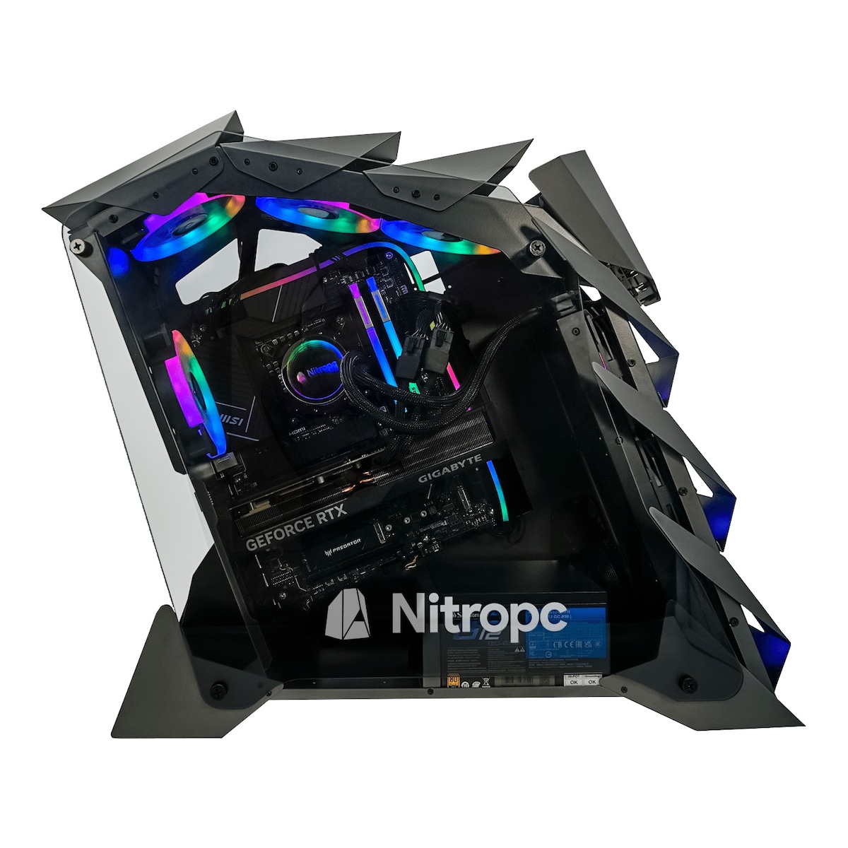 Sobremesa Gaming Nitropc Elite Bronze Negro – Intel Core i7-14700KF, NVIDIA RTX 5070 12 GB, 32 GB DDR5, 2 TB M2, Win11 Negro-3