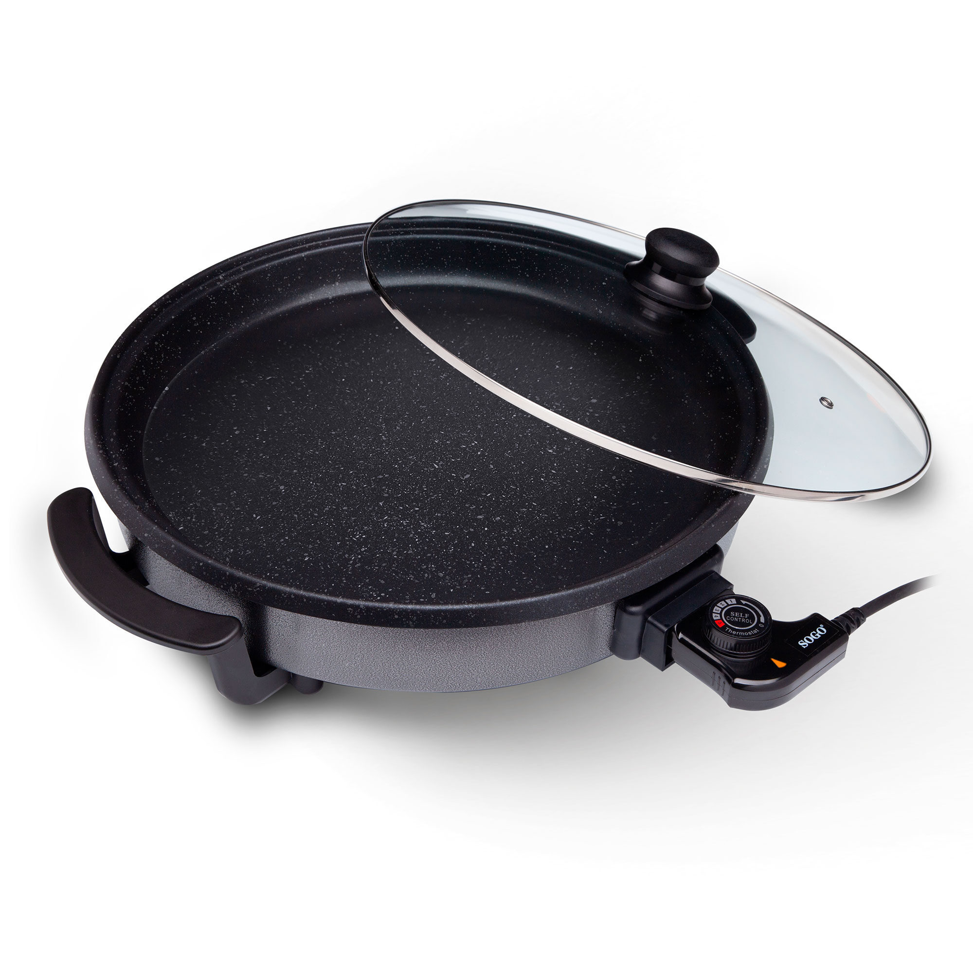 Paellera pizza pan Sogo 1500W 42cm de diámetro - Negro Negro-6
