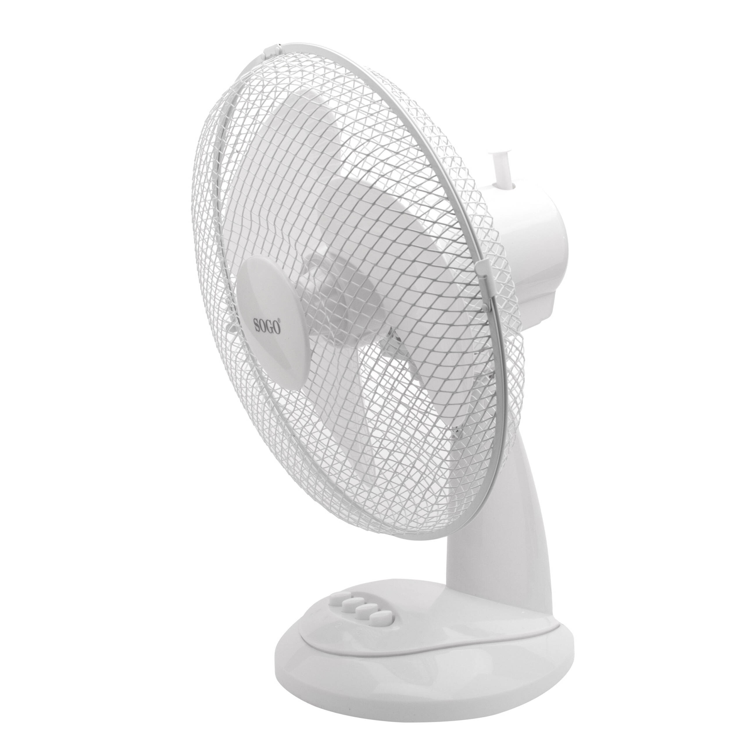 Imagen 2 de Ventilador de mesa Sogo con 3 velocidades oscilante 12 - Blanco Blanco