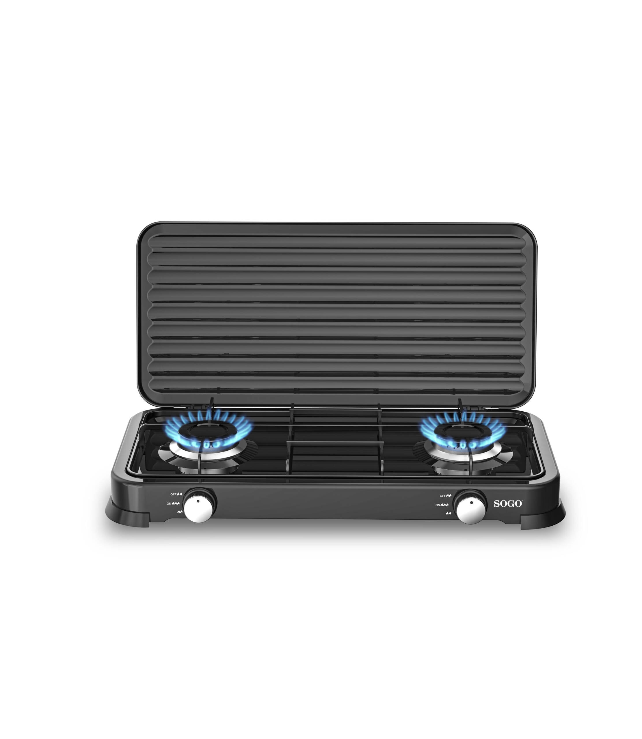Imagen 2 de Hornillo de gas Sogo 2 fuegos 103Mm COC-SS-10235 - Negro Negro