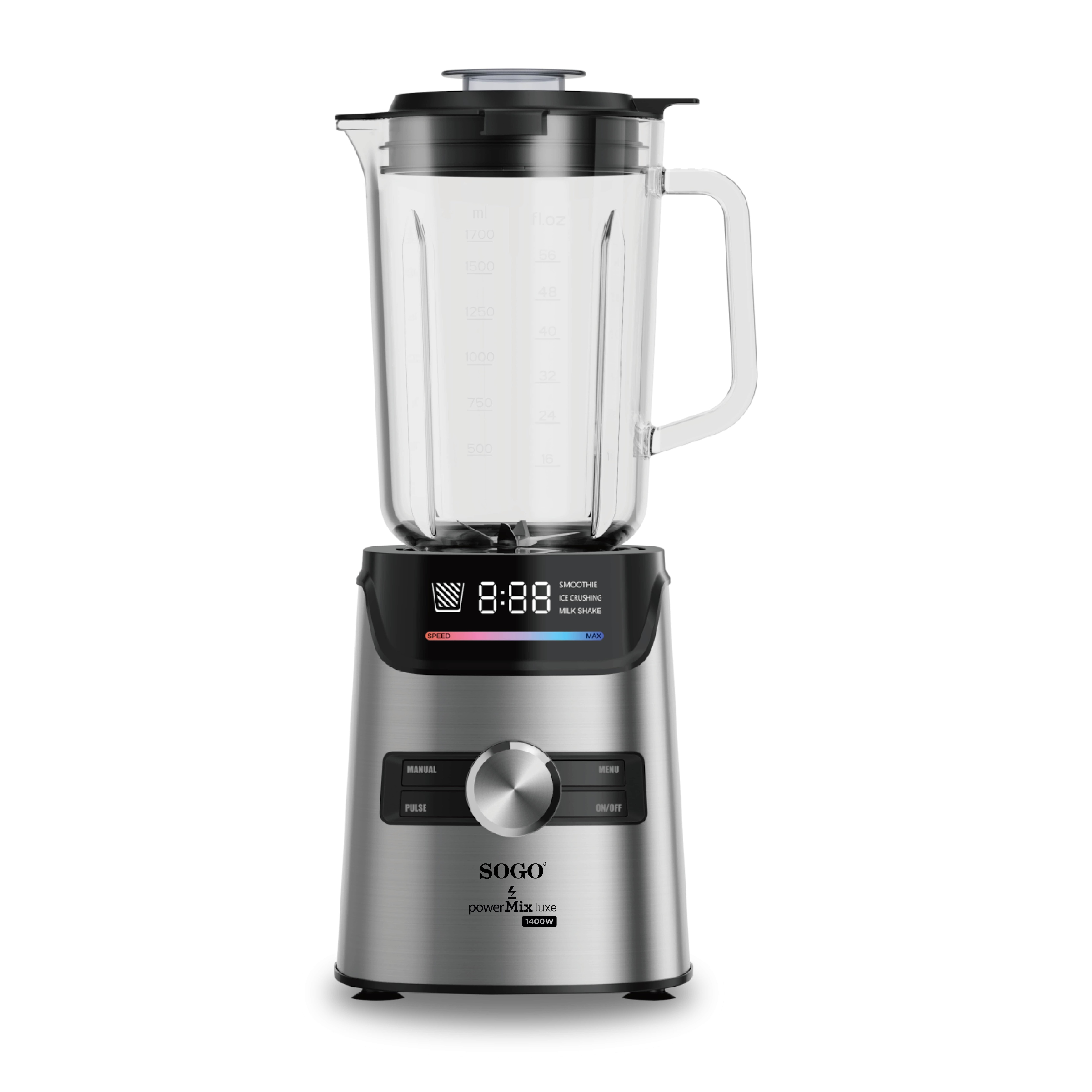 Sogo – Batidora de vaso Sogo con 6 velocidades función Pulse 1400W.