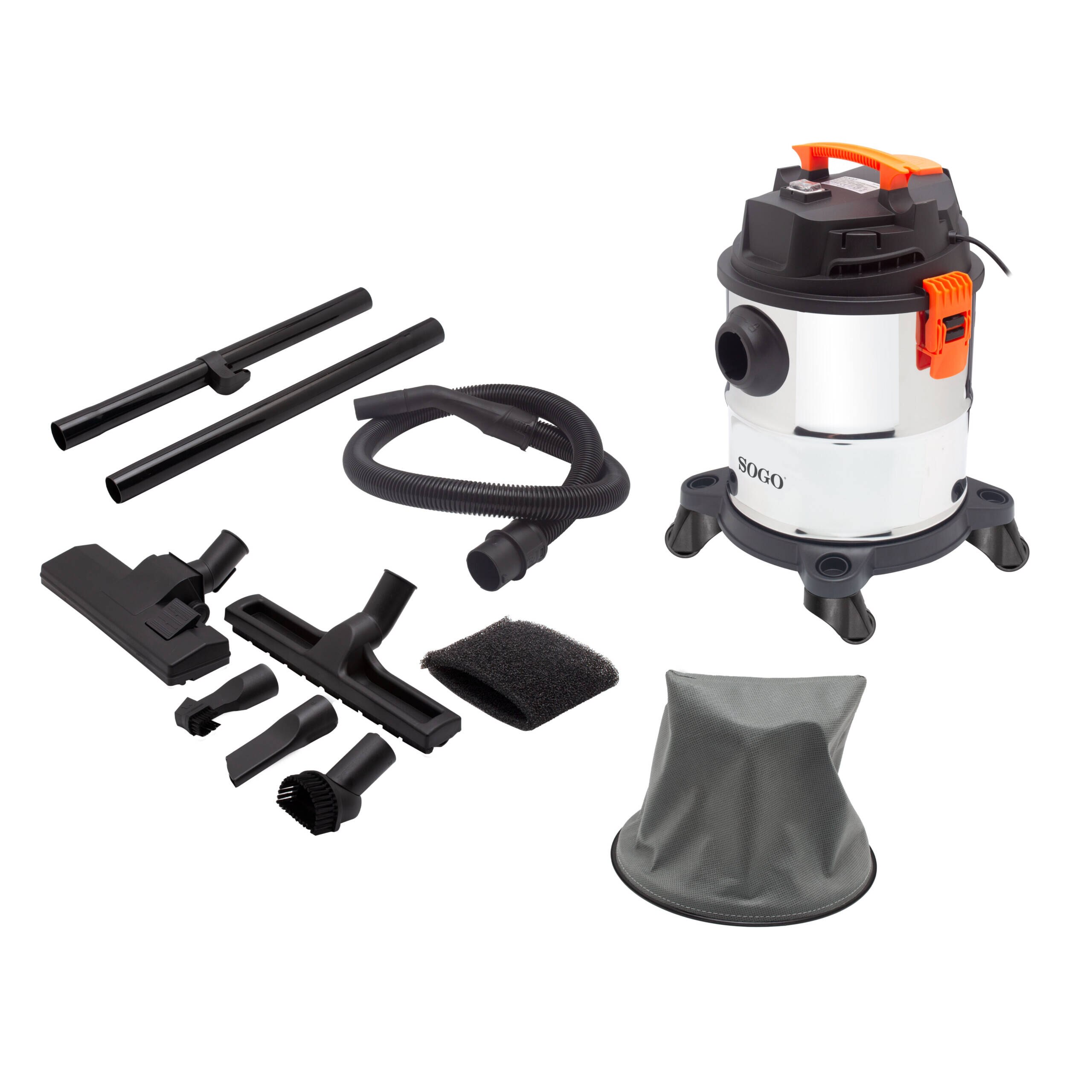 Aspirador Sogo ASP-SS-16136 para seco y húmedo con Filtro HEPA lavable 1200W - Gris Gris-3