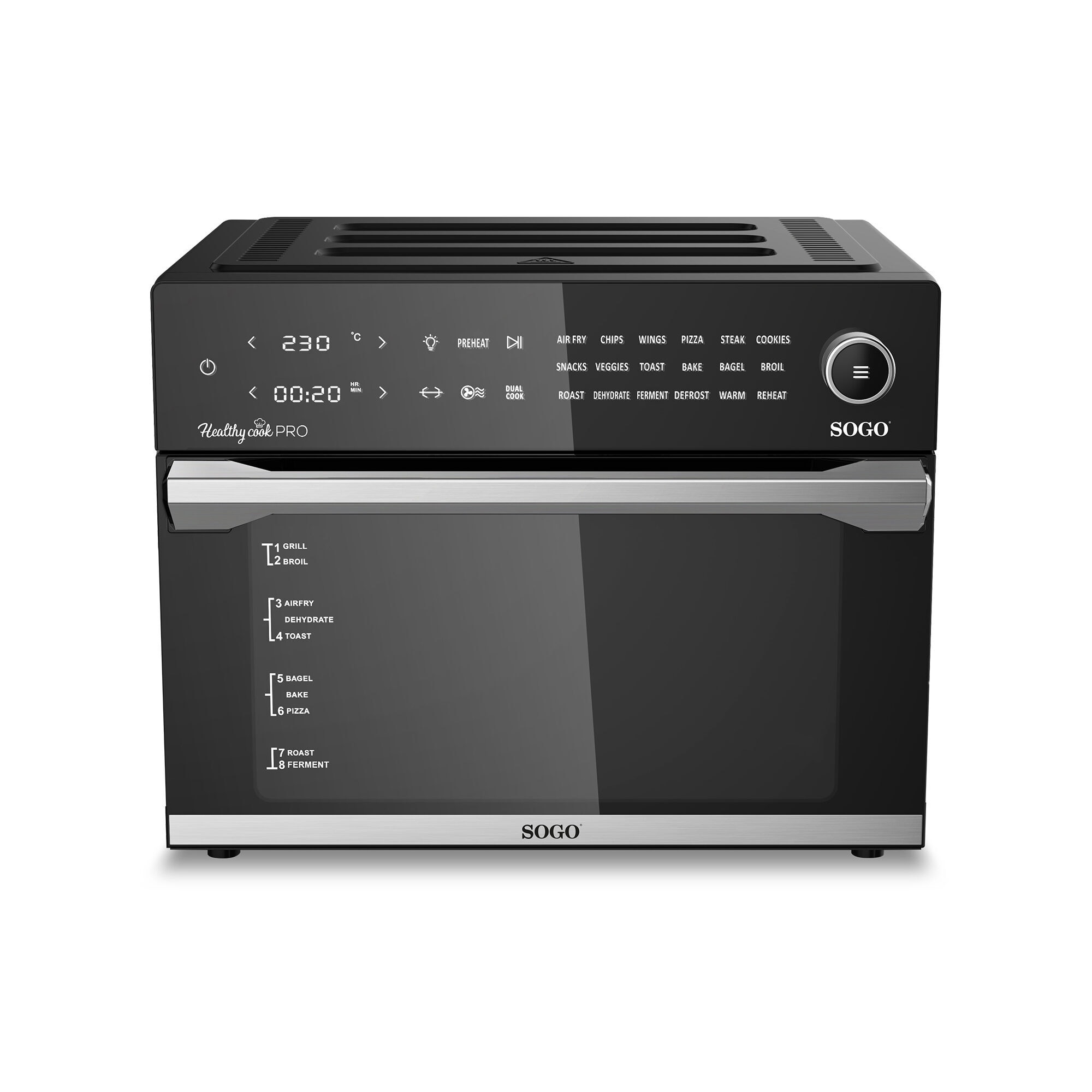 Freidora de aire sin aceite Sogo Healthy Cook FRE-SS-10495 Multifunción 4 en 1 - Negro Negro-4