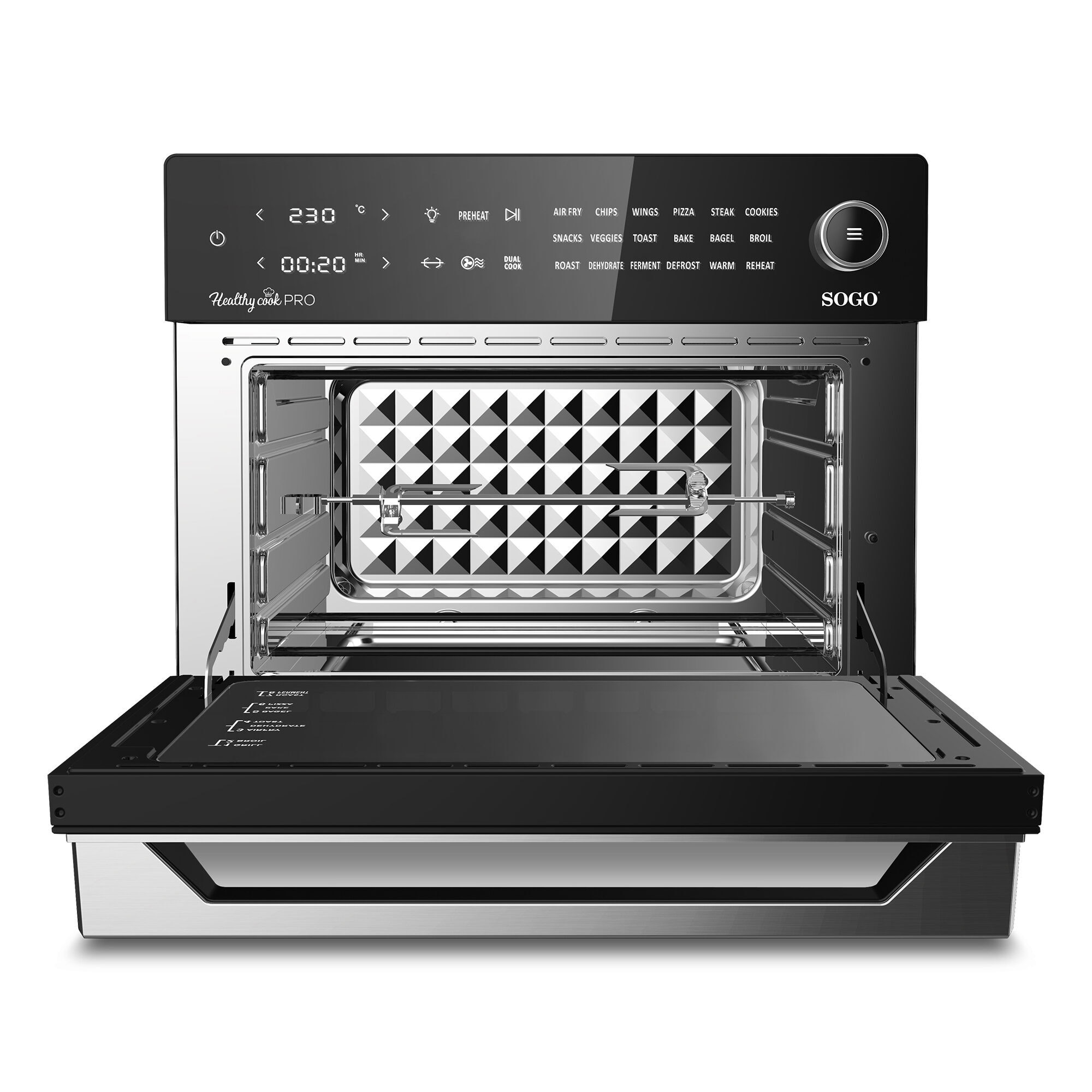 Freidora de aire sin aceite Sogo Healthy Cook FRE-SS-10495 Multifunción 4 en 1 - Negro Negro-5