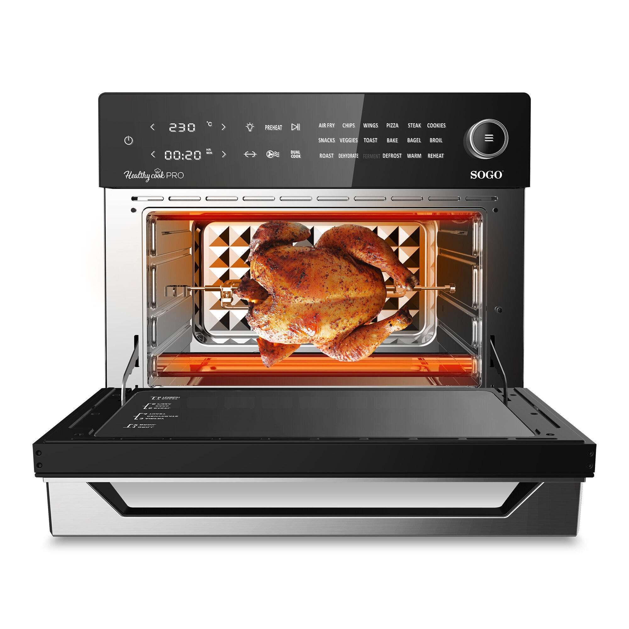 Freidora de aire sin aceite Sogo Healthy Cook FRE-SS-10495 Multifunción 4 en 1 - Negro Negro-6