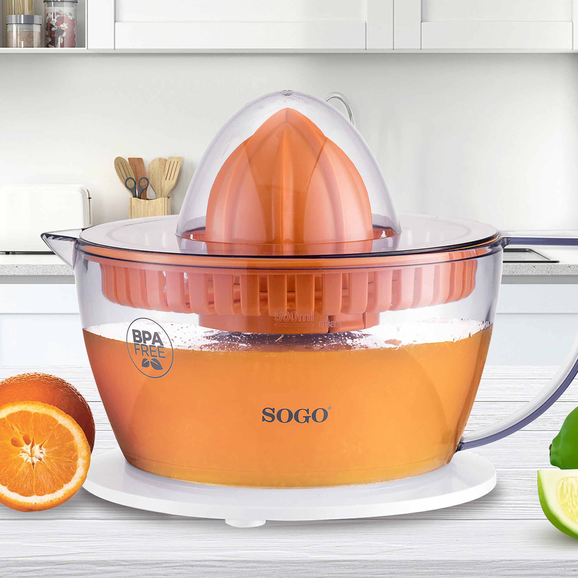 Exprimidor Sogo de zumo cítrico EXP-SS-5223 - Naranja / Blanco Naranja / Blanco-2