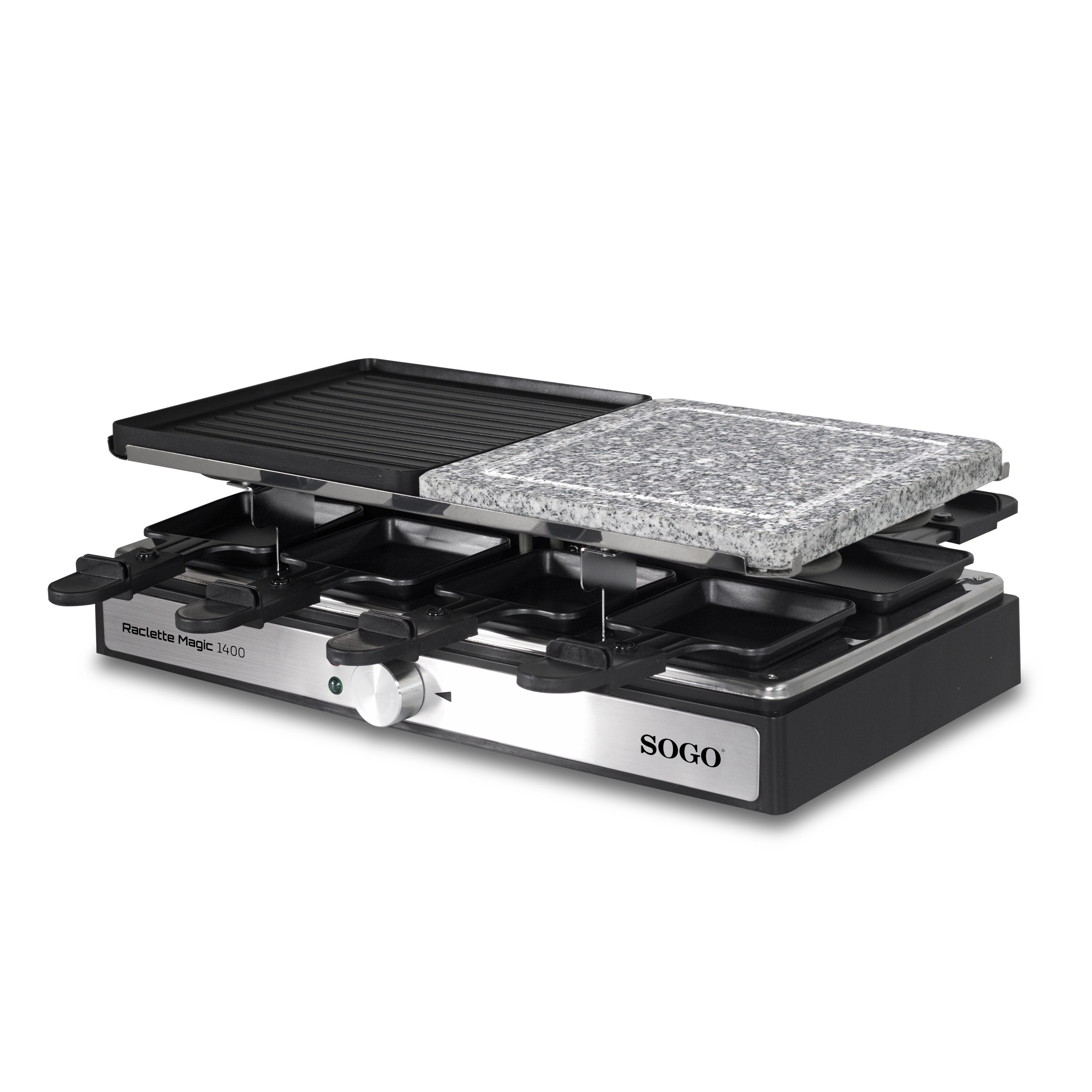 Parrilla raclette 3 en 1 Sogo BAR-SS-10387 Magic 1400 - Negro Negro-2