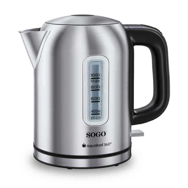 Sogo – Hervidor de agua Sogo KET-SS-7780 de acero inoxidable con capacidad de 1 litro.