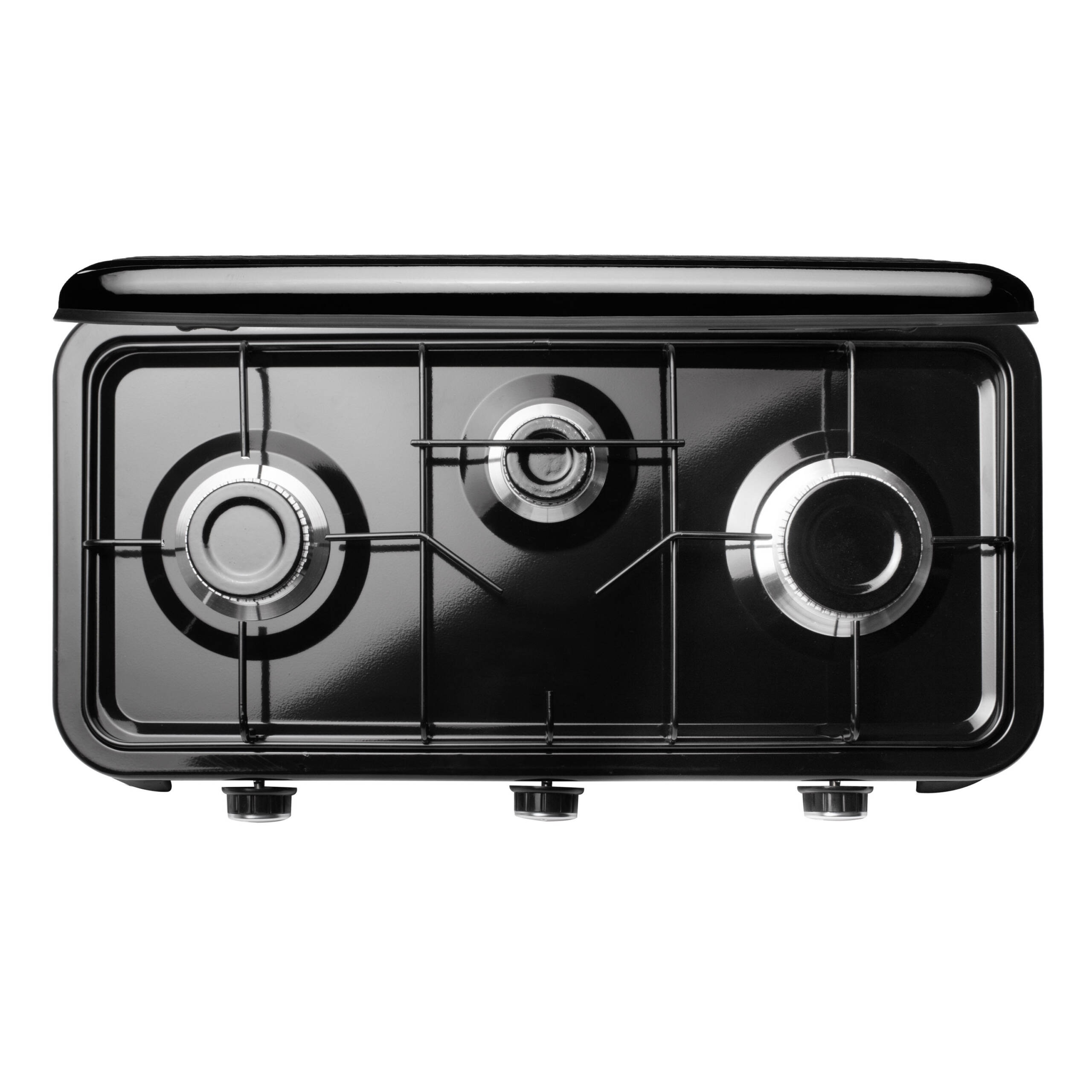 Hornillo de gas Sogo 3 fuegos 2X103Mm+1X68.6Mm COC-SS-10237 - Negro Negro-2