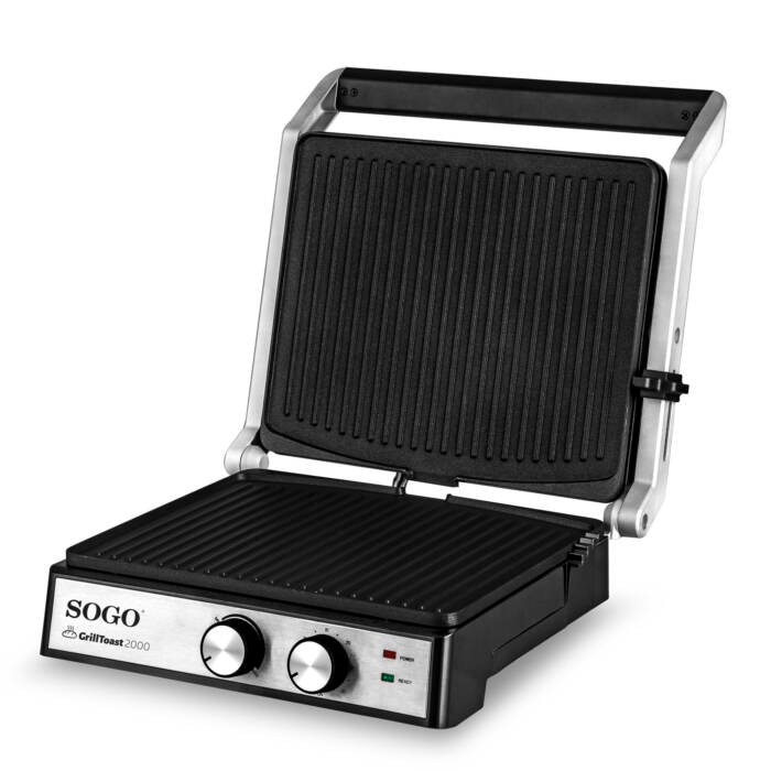 Plancha grill Sogo SAN-SS-7132 Panini Pressy sandwichera 2000w - Acero / Negro Acero / Negro-2