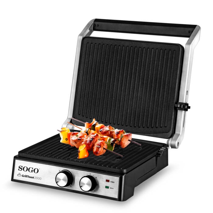 Plancha grill Sogo SAN-SS-7132 Panini Pressy sandwichera 2000w - Acero / Negro Acero / Negro-4