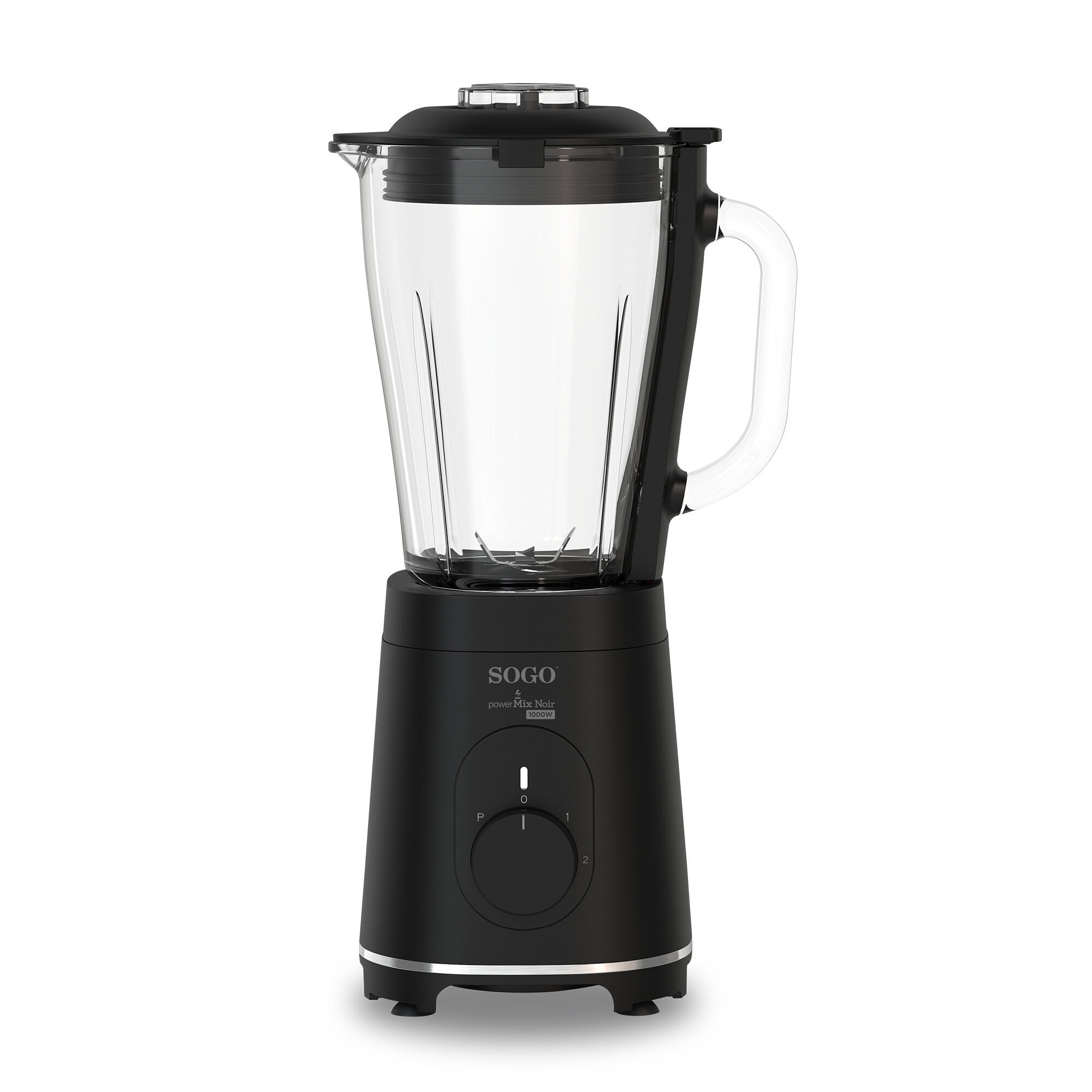 Sogo – Batidora de vaso Sogo cristal 2 velocidades con función picadoora de hielo 1.5L 1000W.