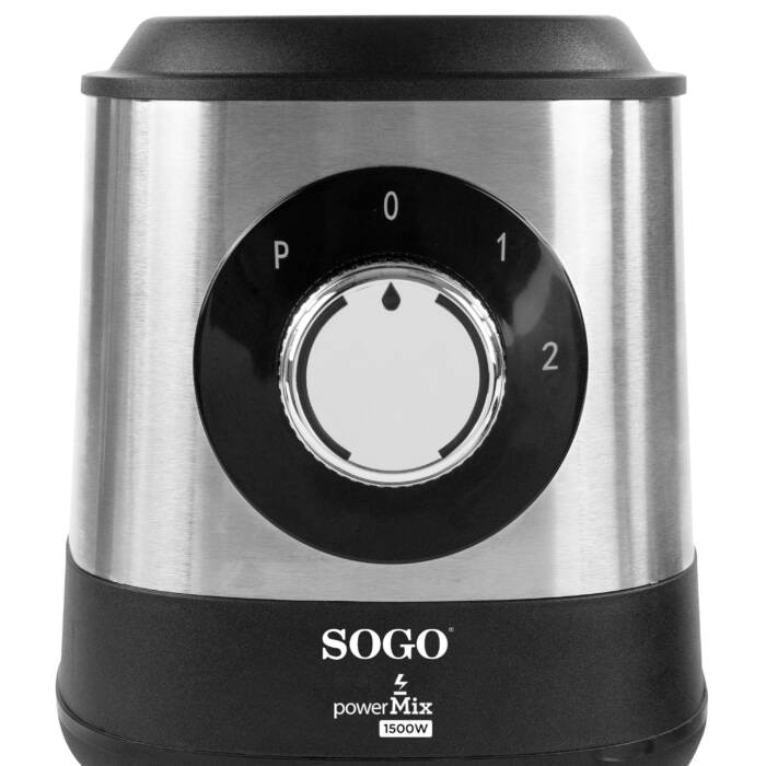 Batidora de vaso Sogo BAT-SS-5585 Inox con Luz LED 1500W - Acero / Negro Acero / Negro-2