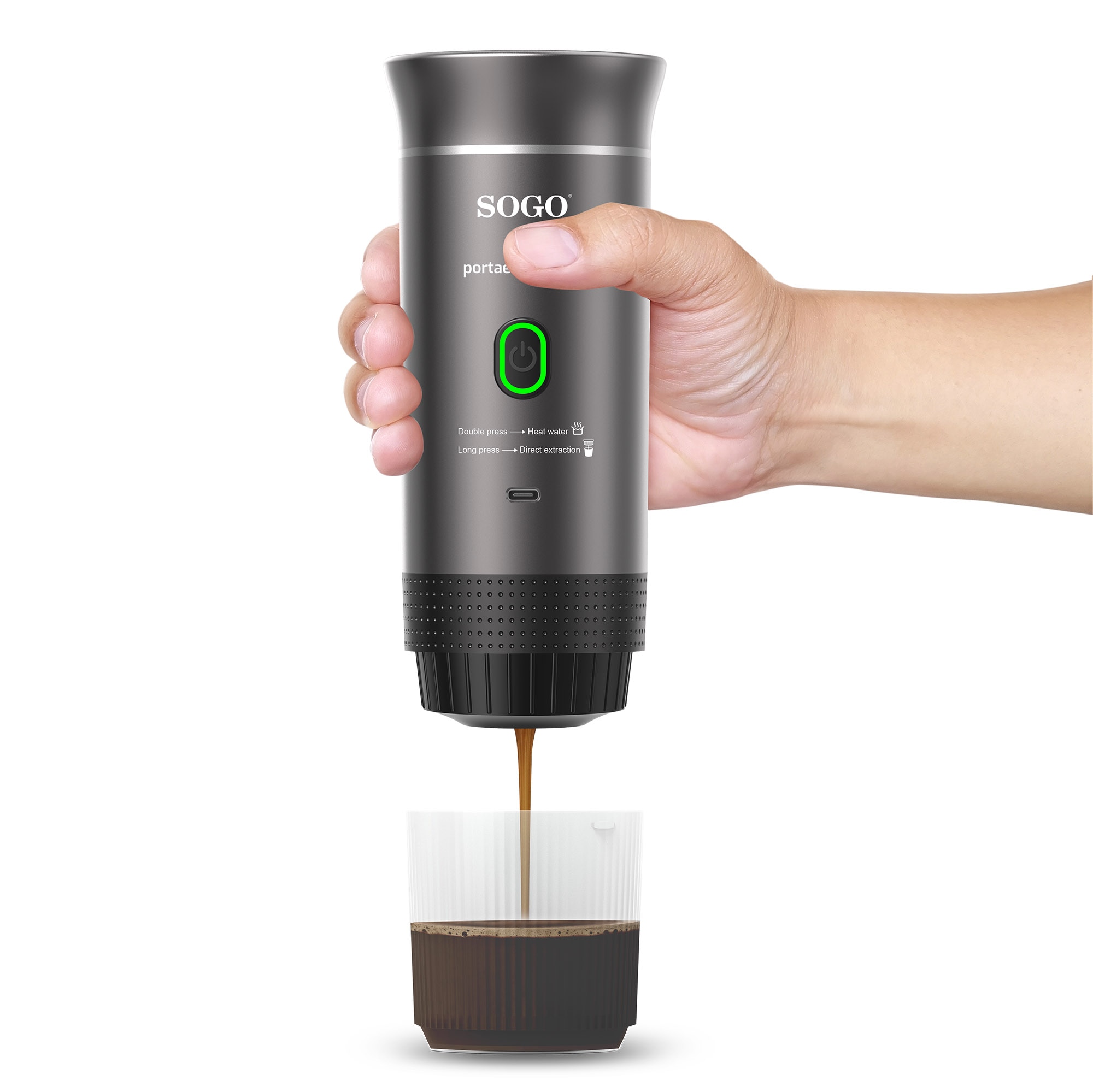 Cafetera de cápsulas Sogo CAF-SS-5622 portátil recargable 1 taza - Negro Negro-2