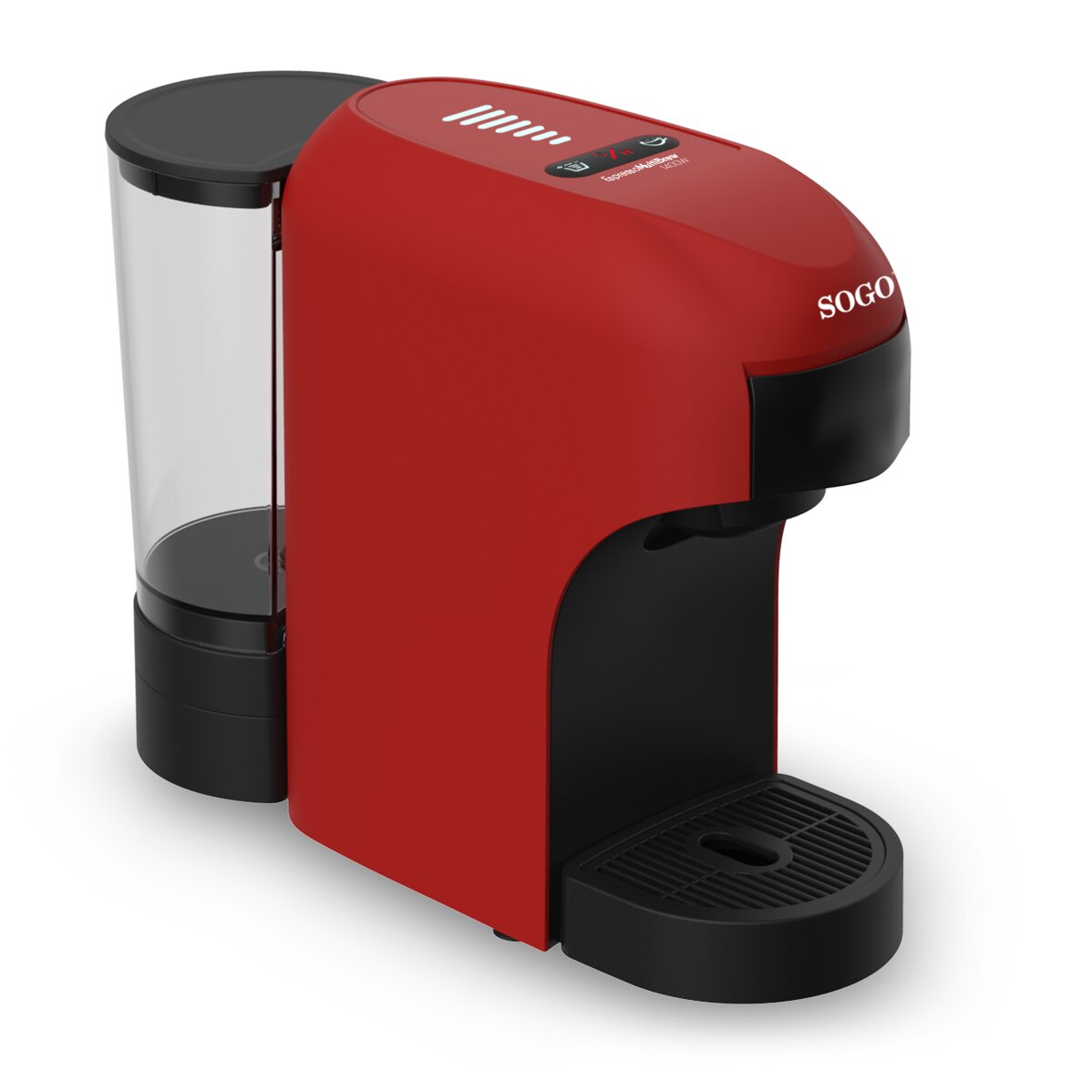 Cafetera de cápsulas Sogo depósito 0.85L Compatible con Nespresso® Dolce Gusto® 1400W - Rojo / Negro Rojo / Negro-2
