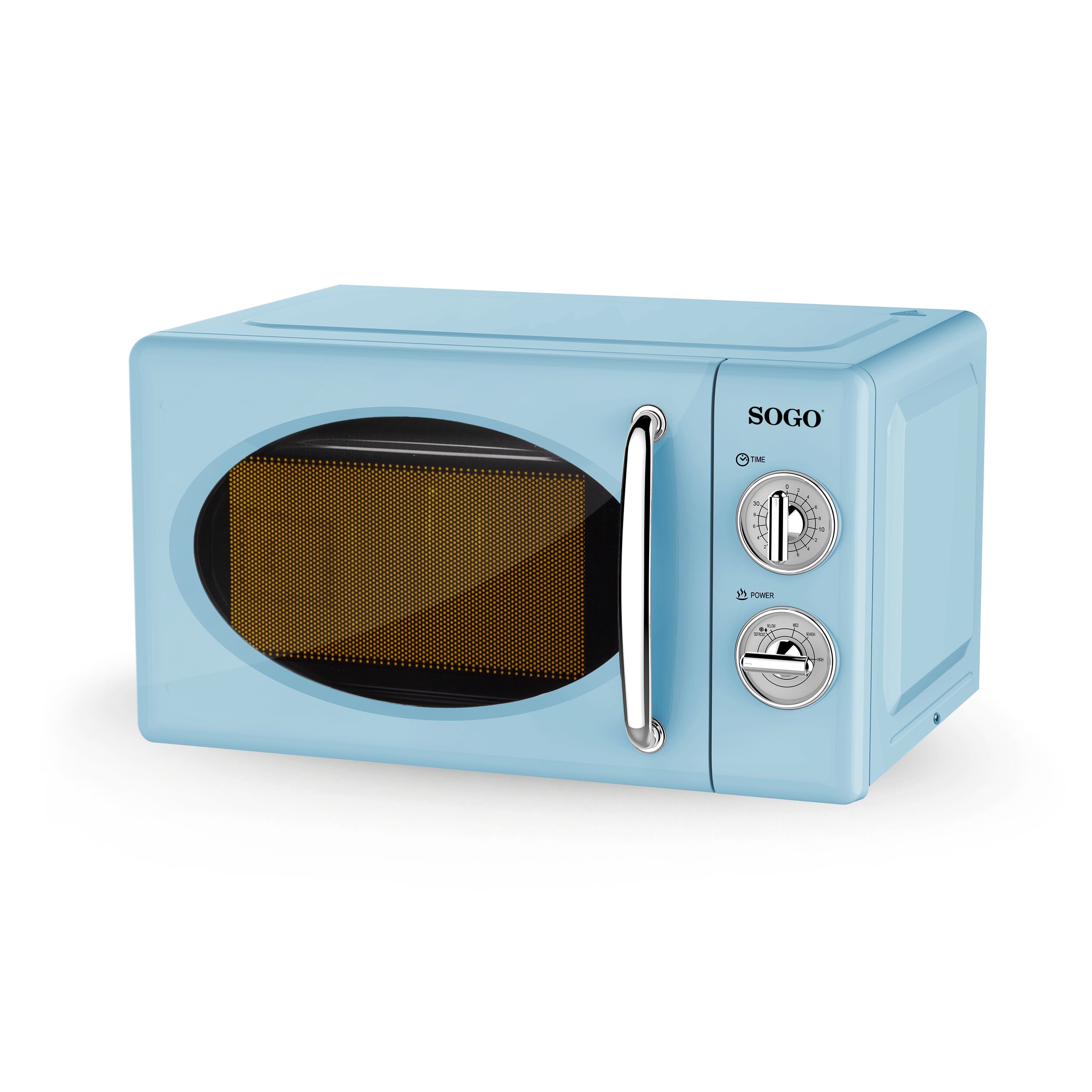 Microondas Sin Grill Retro con 6 Niveles de Potencia - 20L - 700w - Azul Azul-1