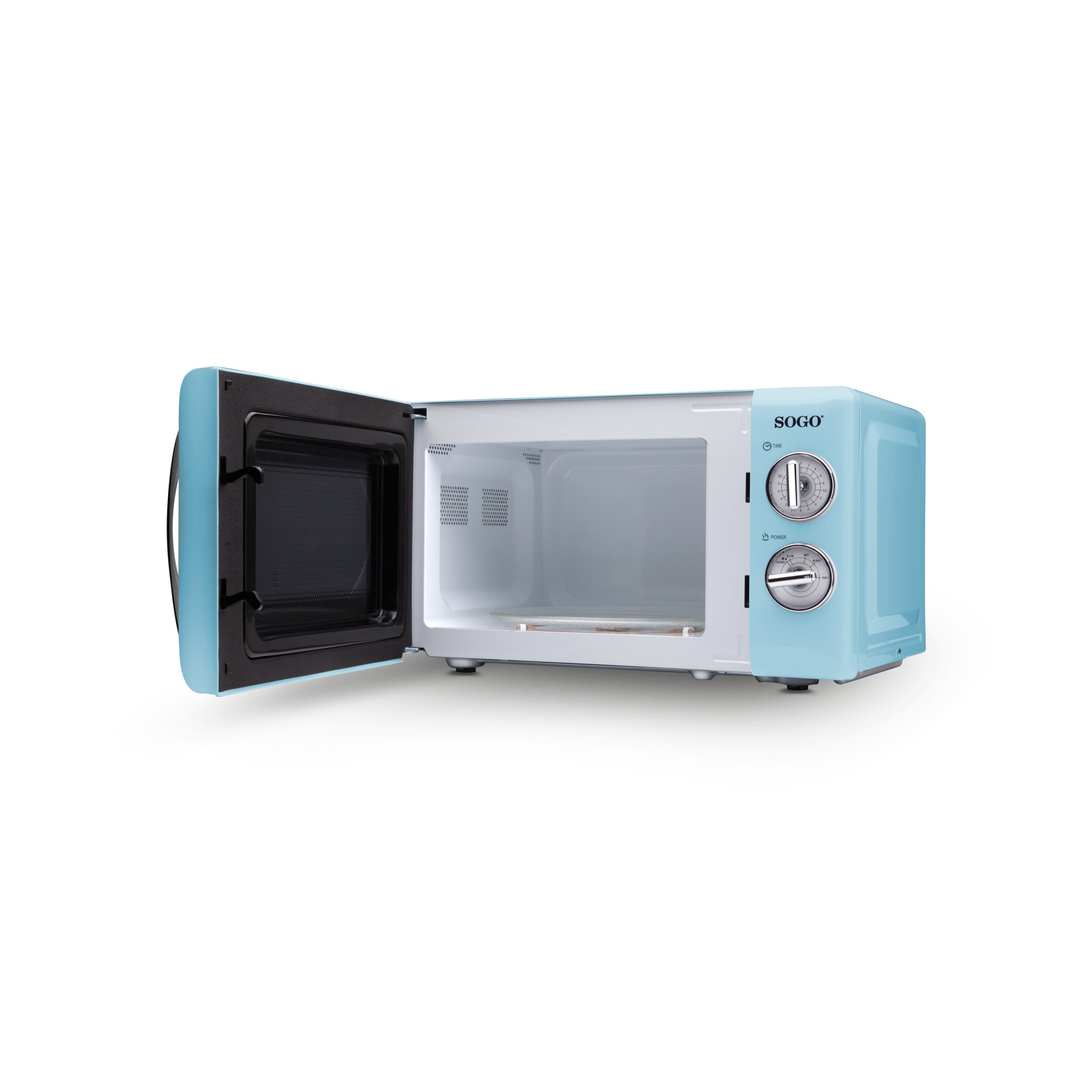 Microondas Sin Grill Retro con 6 Niveles de Potencia - 20L - 700w - Azul Azul-2
