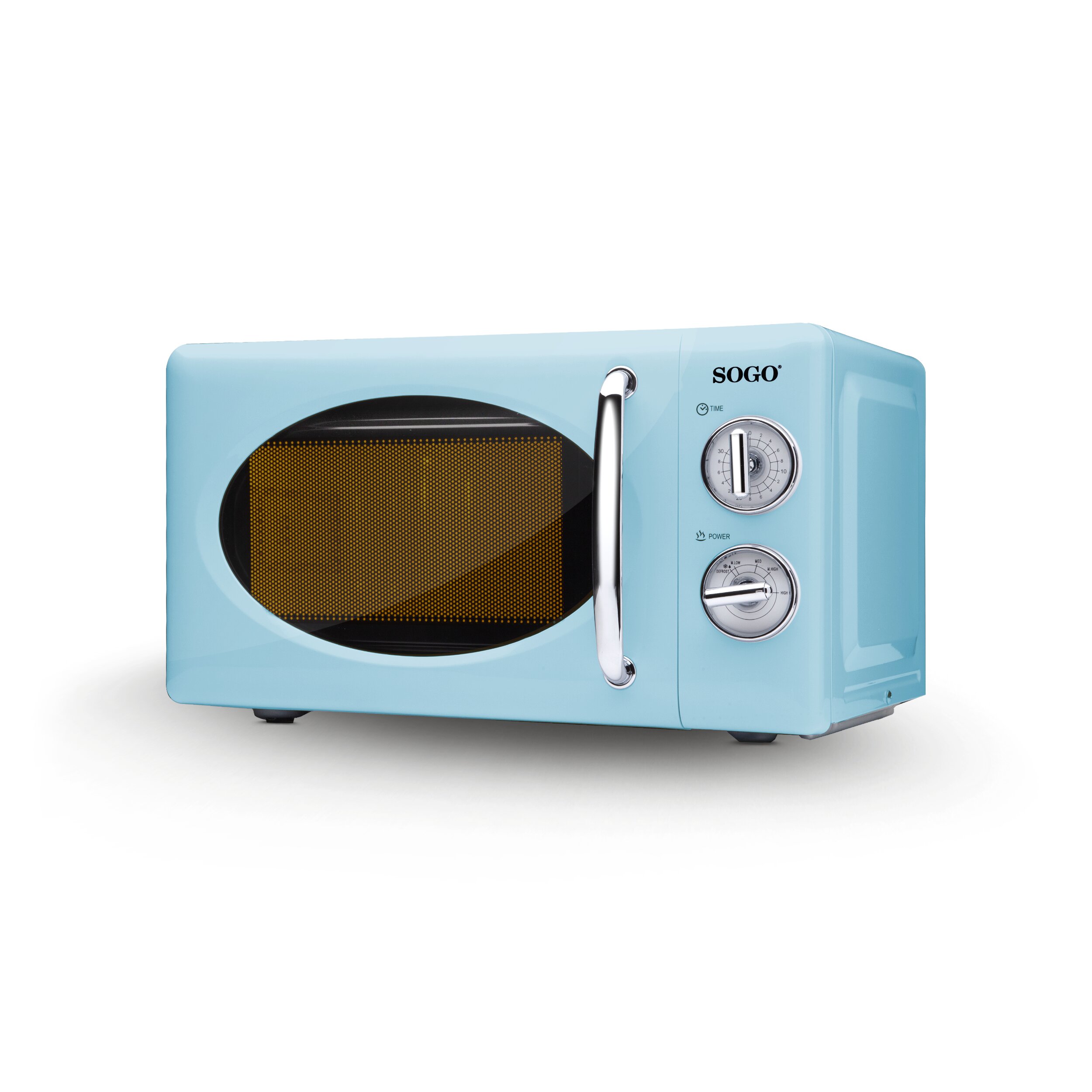 Microondas Sin Grill Retro con 6 Niveles de Potencia - 20L - 700w - Azul Azul-3